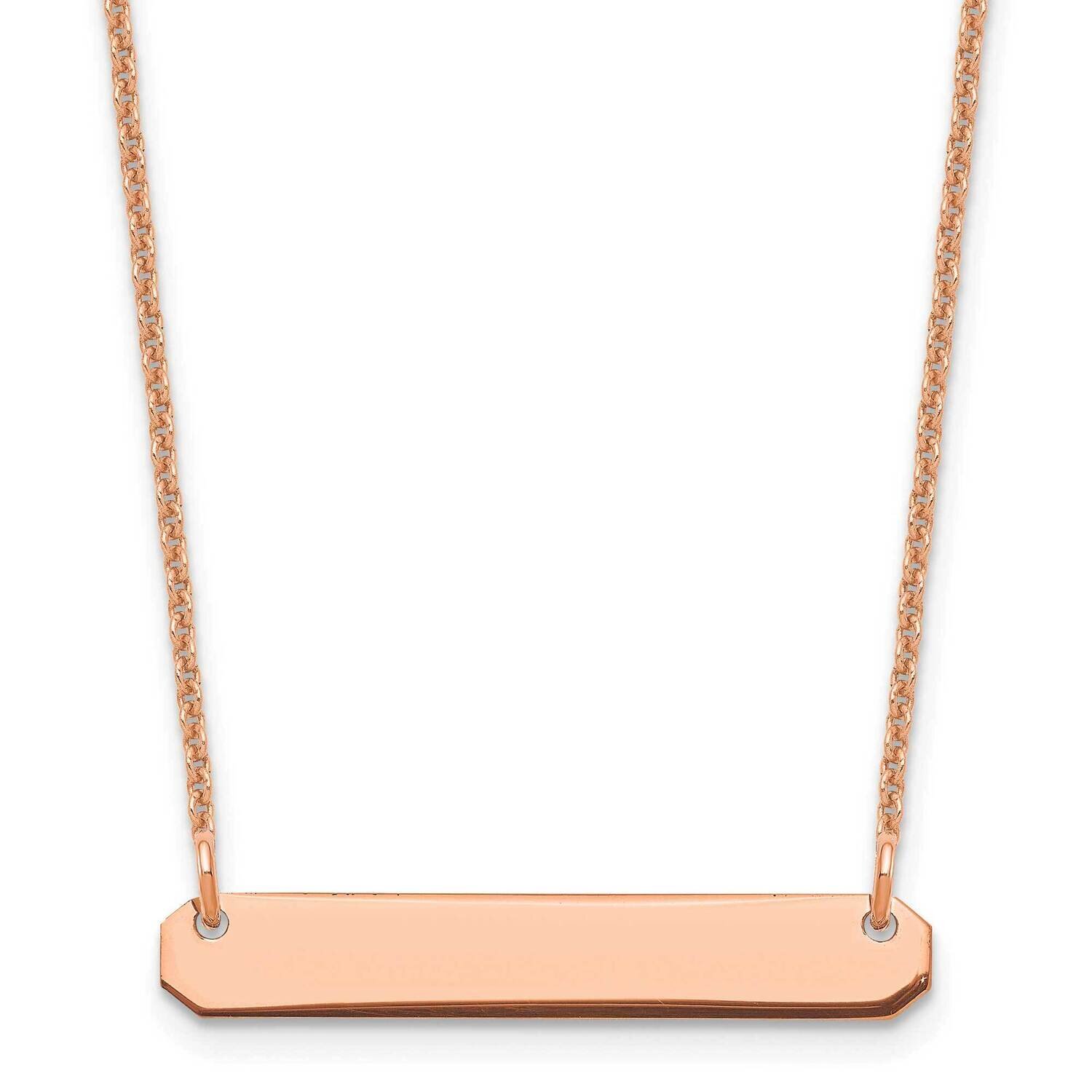 Polished Blank Bar Necklace 14k Rose Gold Small XNA1198R, MPN: XNA1198R,