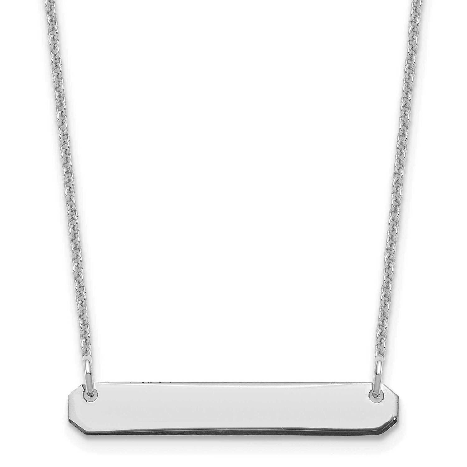 Polished Blank Bar Necklace 14k White Gold Small XNA1198W