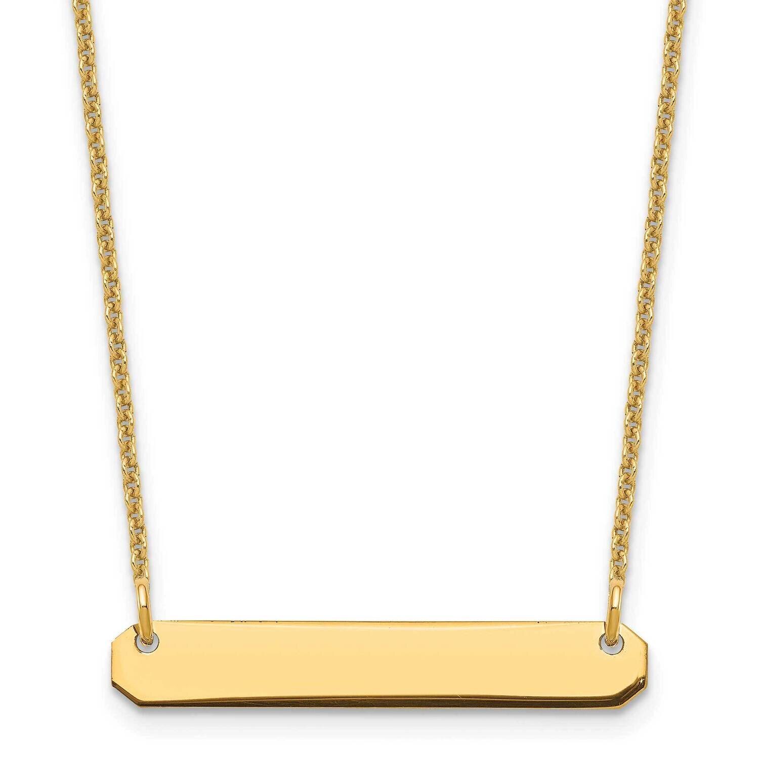Polished Blank Bar Necklace 14k Gold Small XNA1198Y, MPN: XNA1198Y,