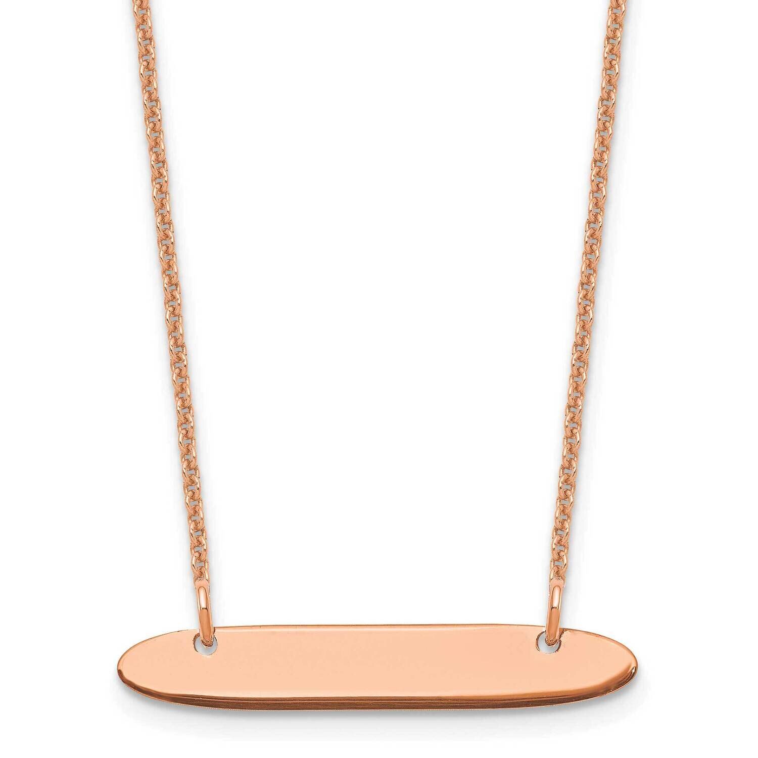 Polished Oblong Blank Bar Necklace 14k Rose Gold Small XNA1199R, MPN: XNA1199R,