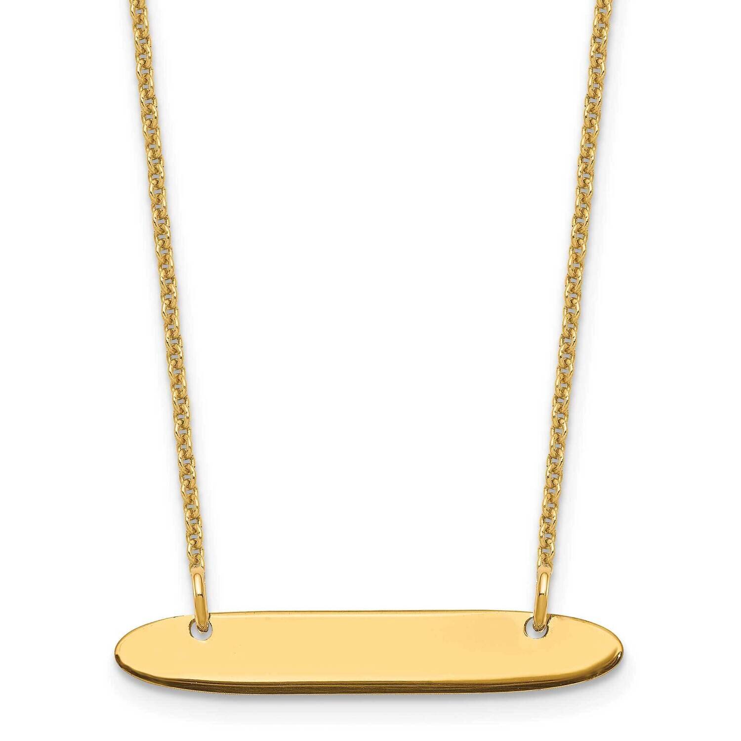 Polished Oblong Blank Bar Necklace 14k Gold Small XNA1199Y, MPN: XNA1199Y,