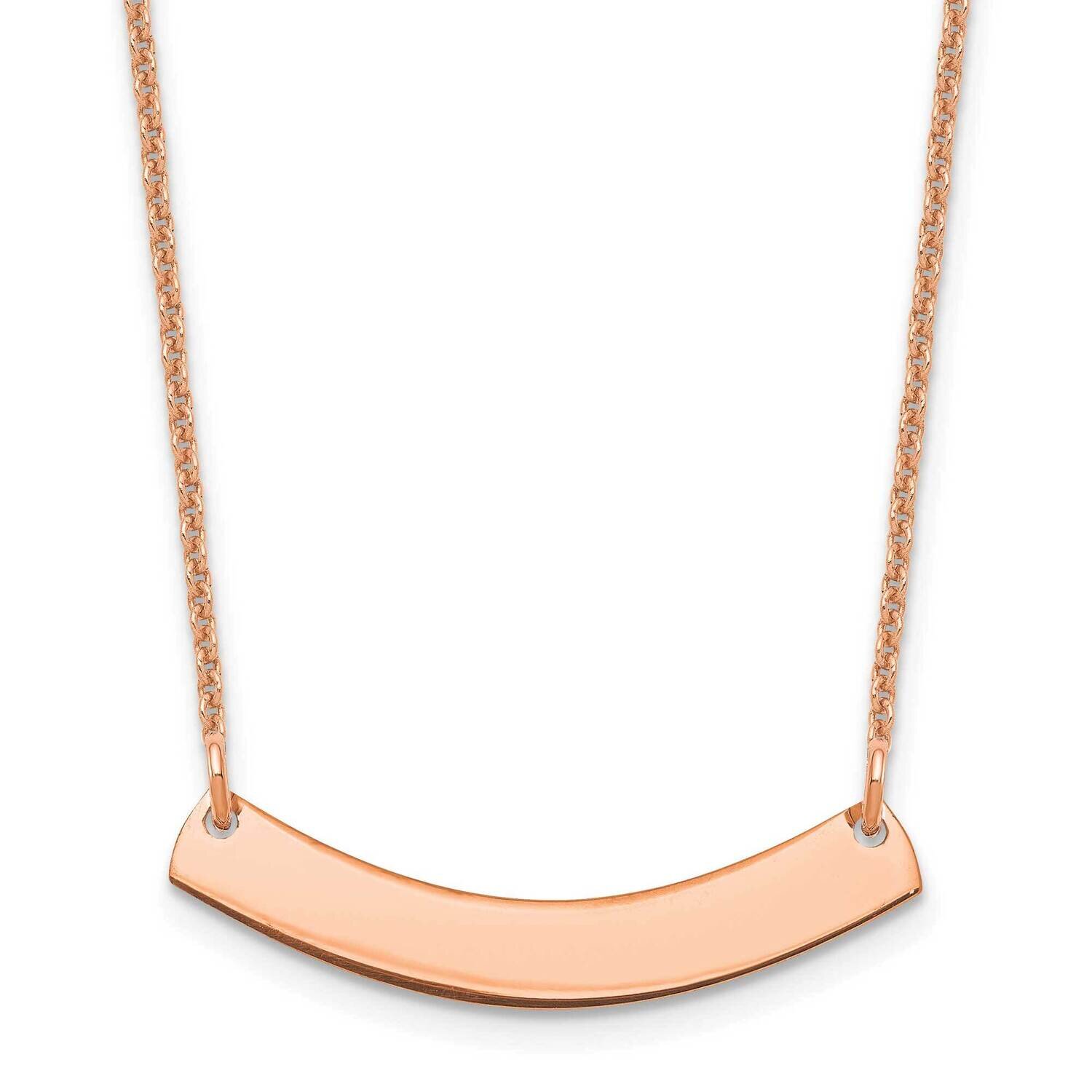 Polished Curved Blank Bar Necklace 14k Rose Gold Small XNA1200R, MPN: XNA1200R,