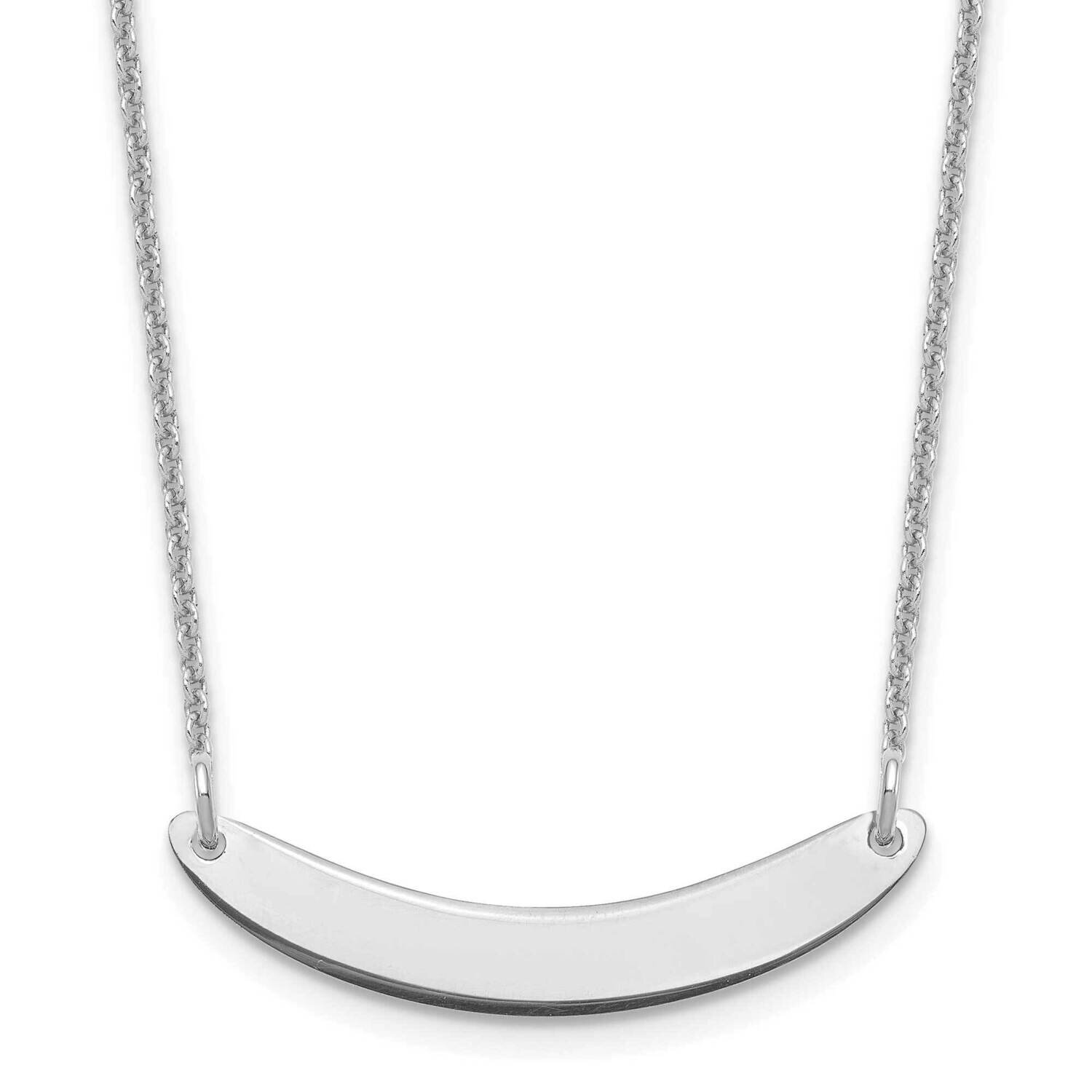 Polished Curved Blank Bar Necklace 14k White Gold Small XNA1201W