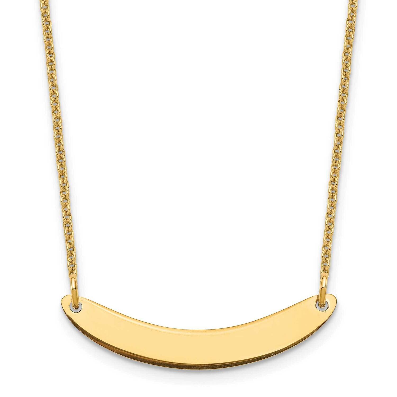 Polished Curved Blank Bar Necklace 14k Gold Small XNA1201Y, MPN: XNA1201Y,