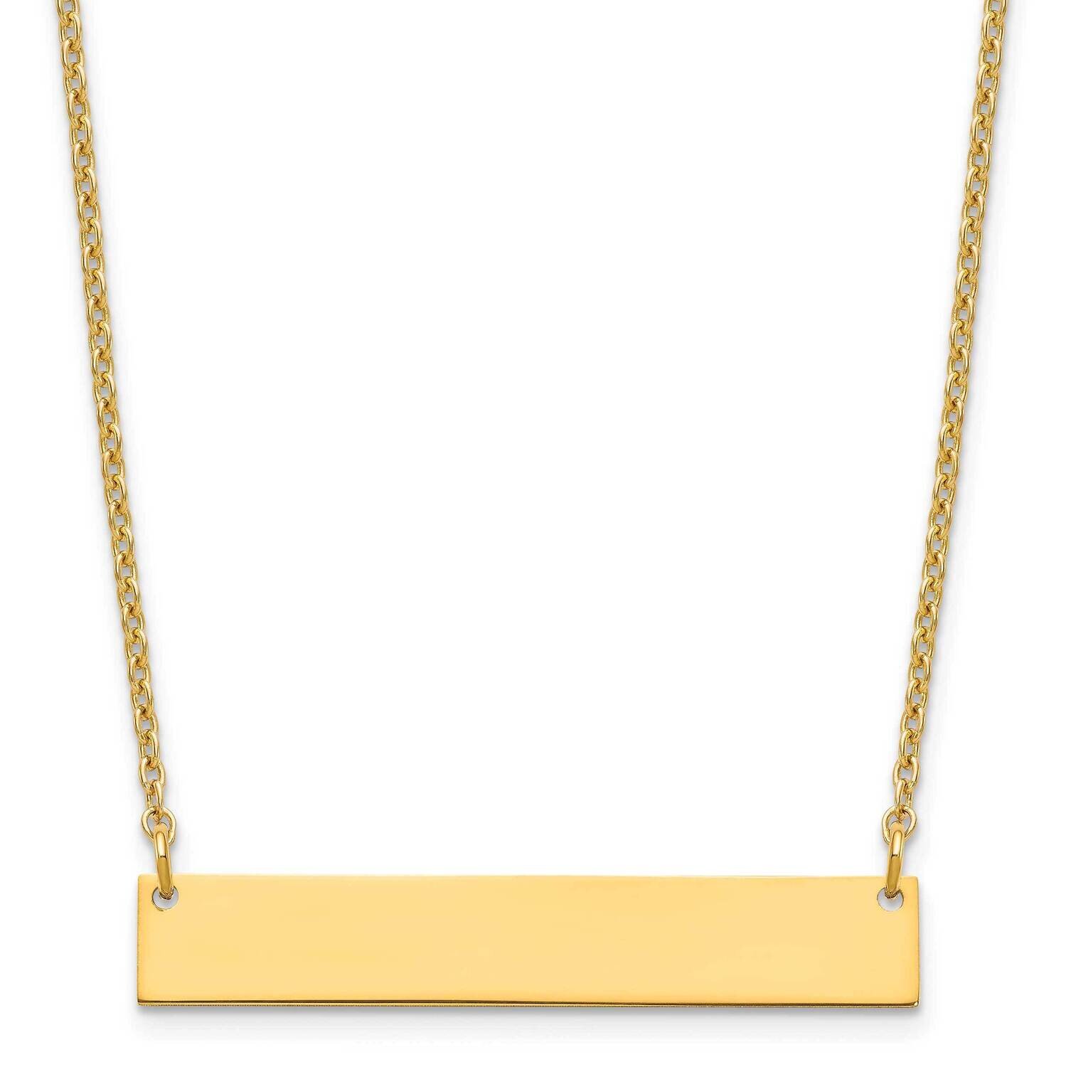 Medium Polished Blank Bar Necklace Sterling Silver Gold-plated XNA1202GP, MPN: XNA1202GP,