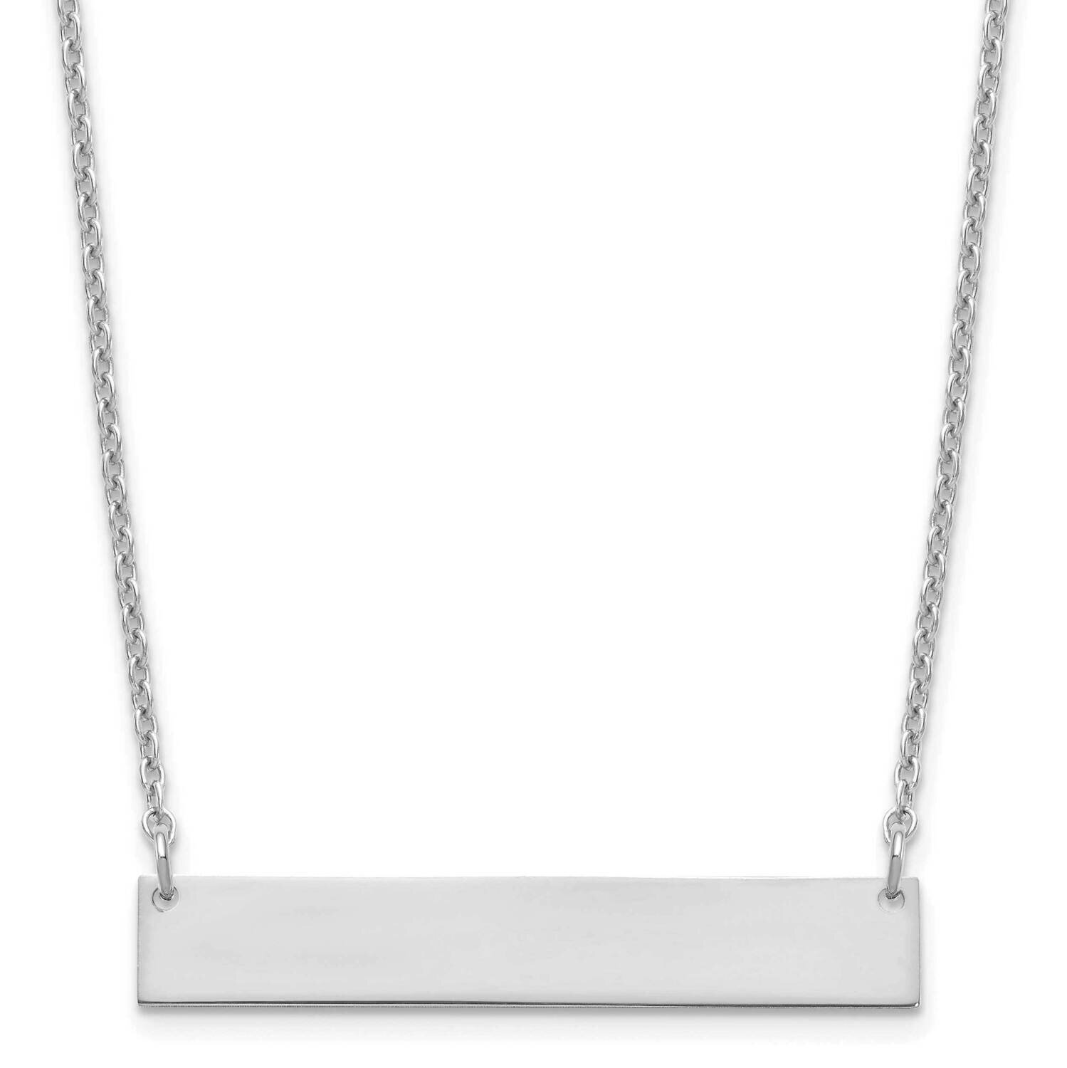 Medium Polished Blank Bar Necklace Sterling Silver Rhodium-plated XNA1202SS, MPN: XNA1202SS,