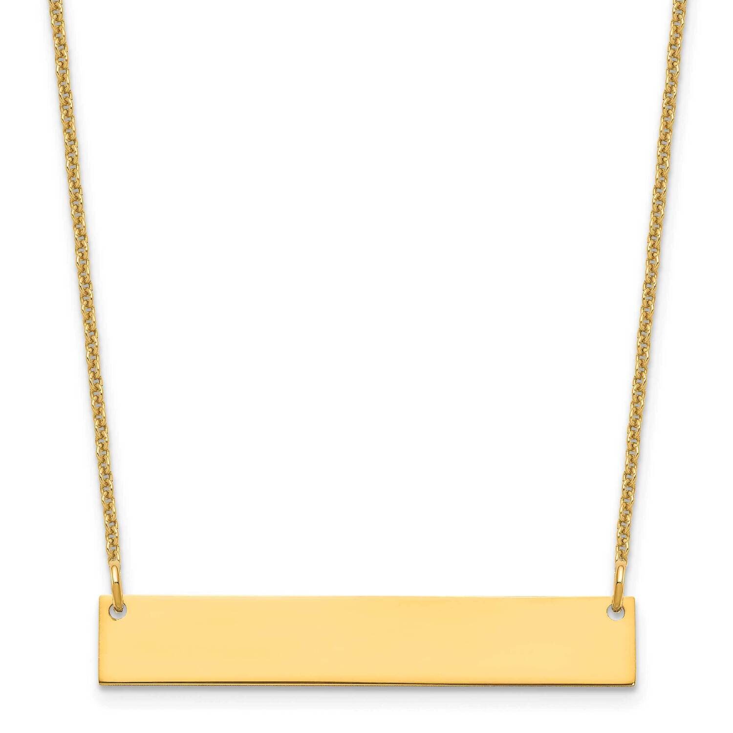 Polished Blank Bar Necklace 14k Gold Medium XNA1202Y