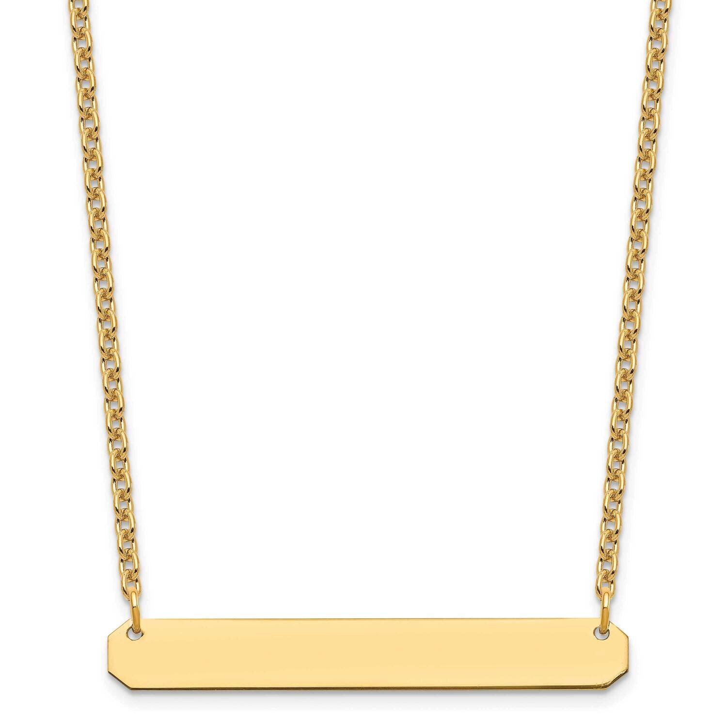 Medium Polished Blank Bar Necklace Gold-plated Sterling Silver XNA1203GP, MPN: XNA1203GP,