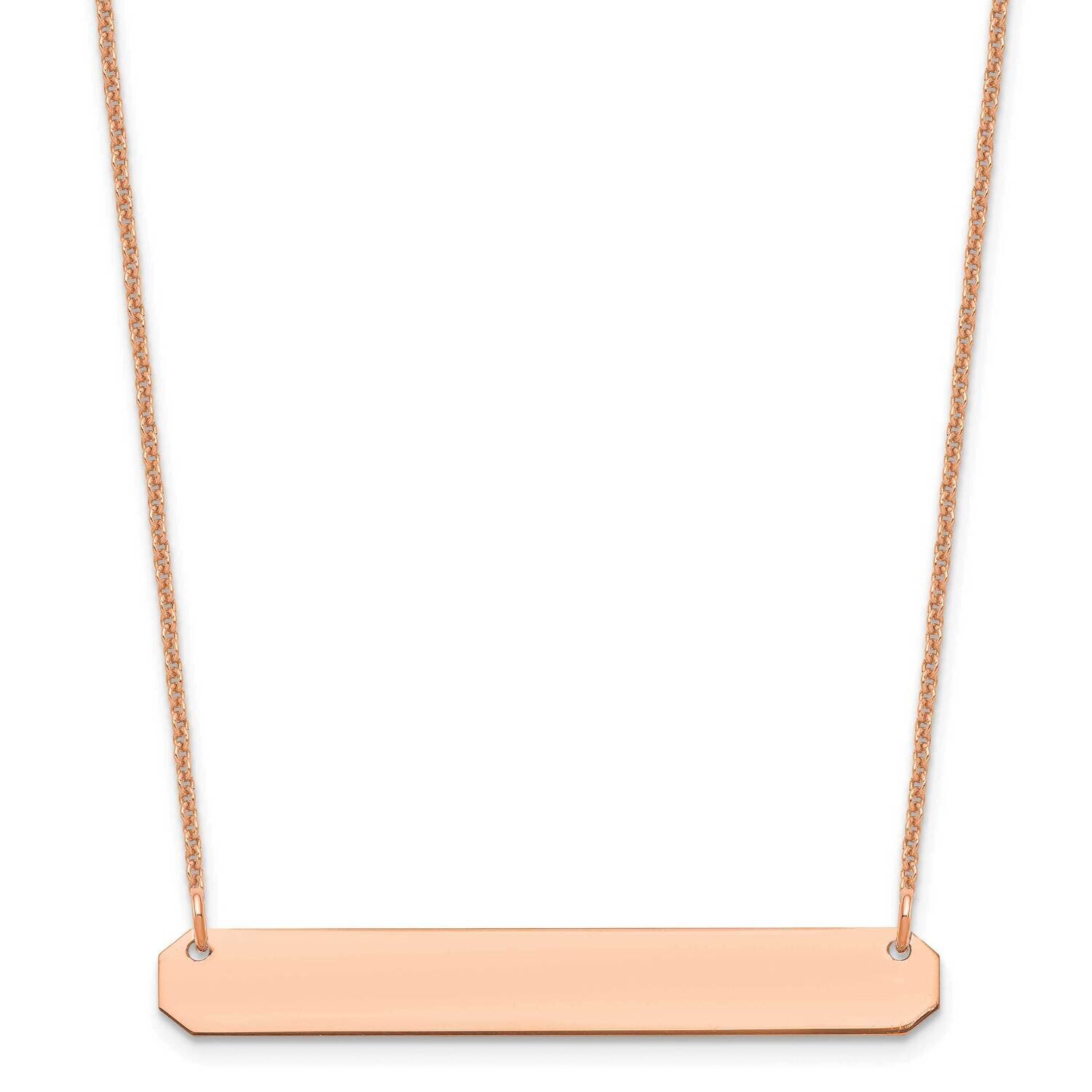 Polished Blank Bar Necklace 14k Rose Gold Medium XNA1203R