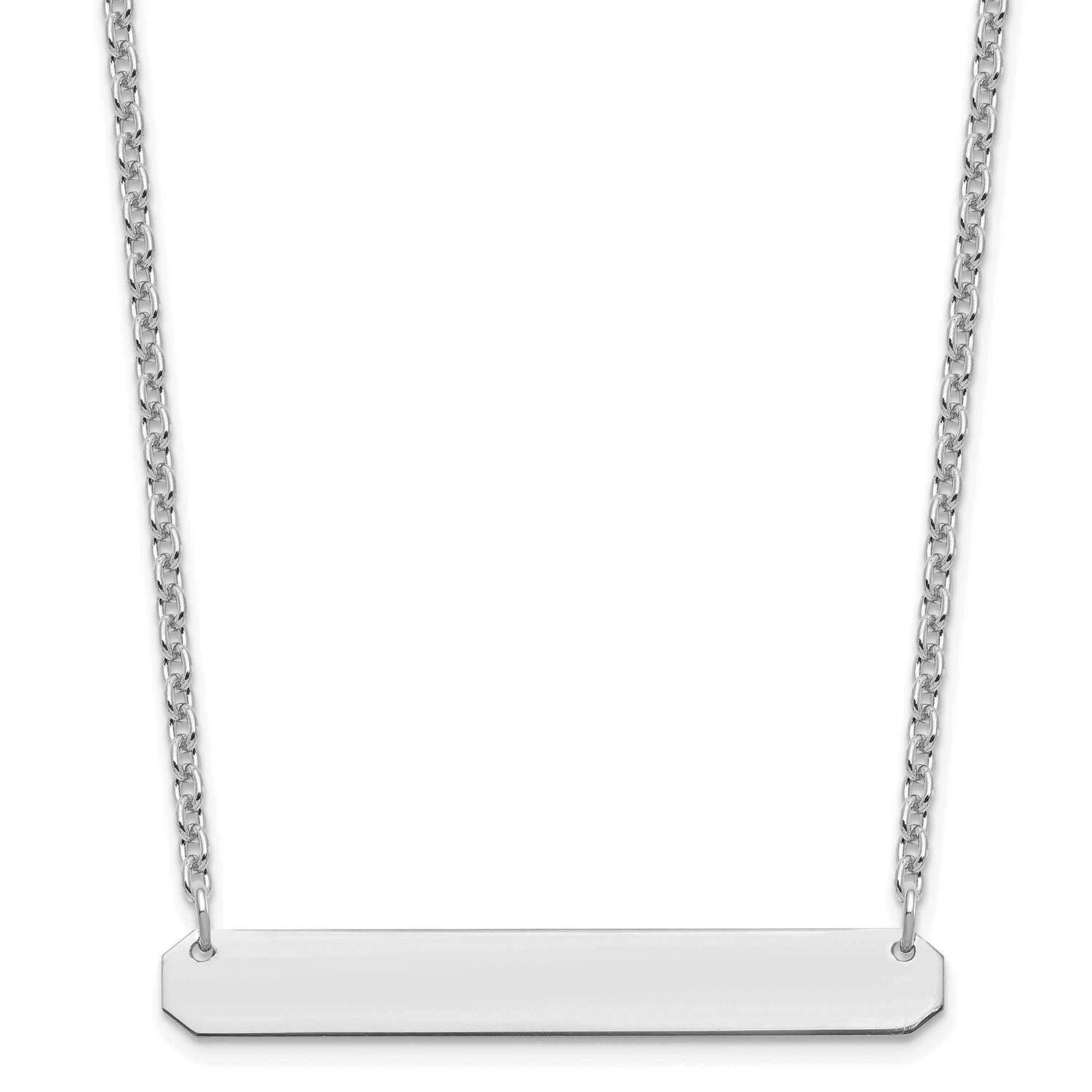 Medium Polished Blank Bar Necklace Sterling Silver Rhodium-plated XNA1203SS, MPN: XNA1203SS,