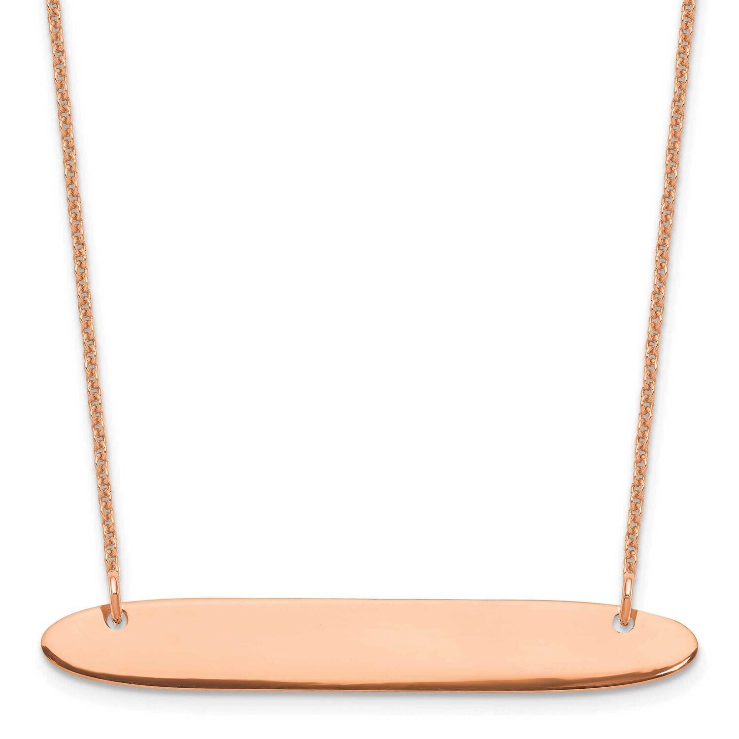 Polished Oblong Blank Bar Necklace 14k Rose Gold Medium XNA1204R