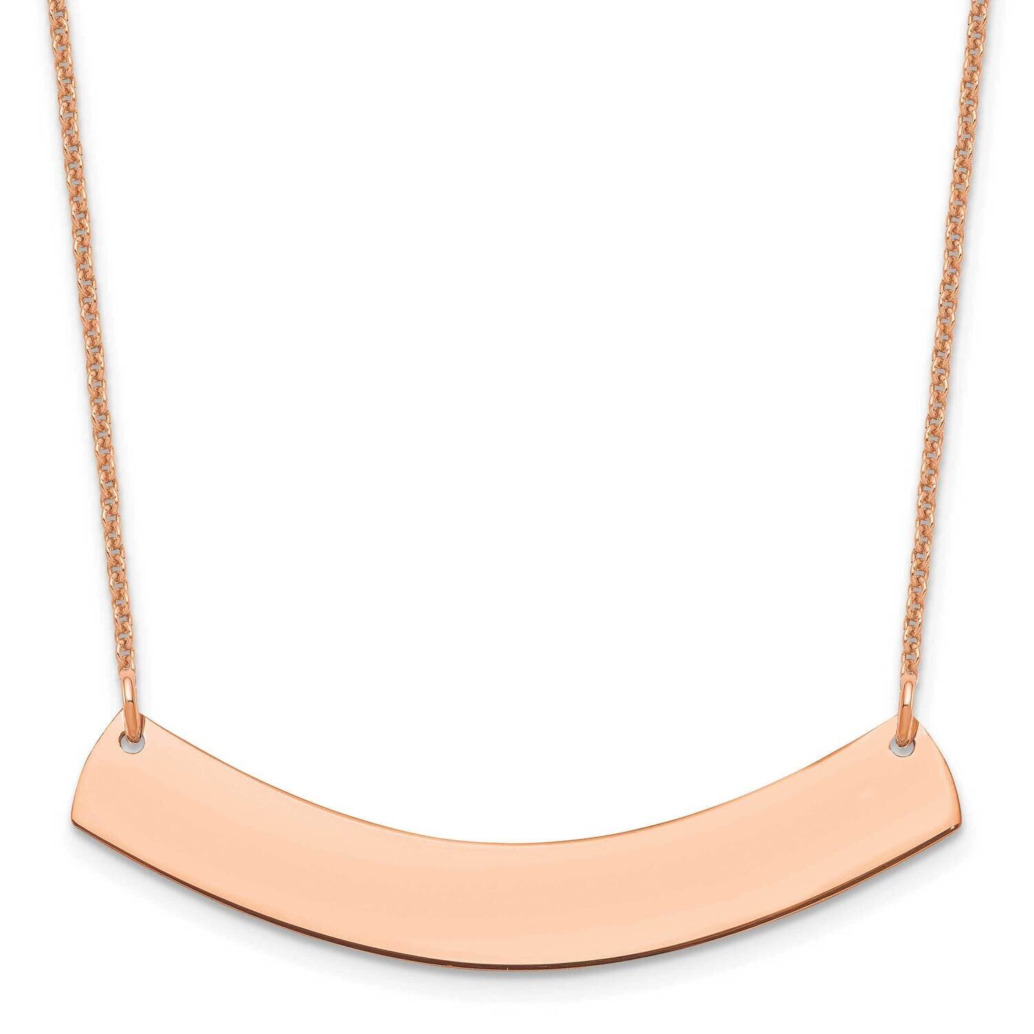 Polished Curved Blank Bar Necklace 14k Rose Gold Medium XNA1205R, MPN: XNA1205R,