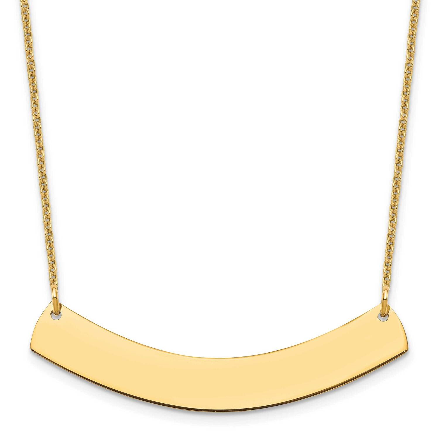 Polished Curved Blank Bar Necklace 14k Gold Medium XNA1205Y, MPN: XNA1205Y,