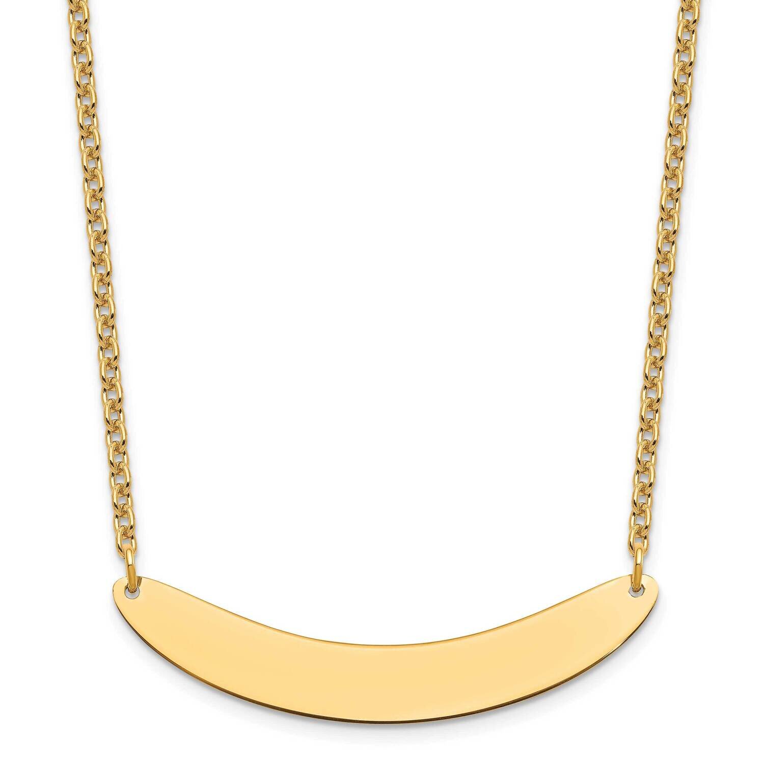 Medium Polished Curved Blank Bar Necklace Gold-plated Sterling Silver XNA1206GP