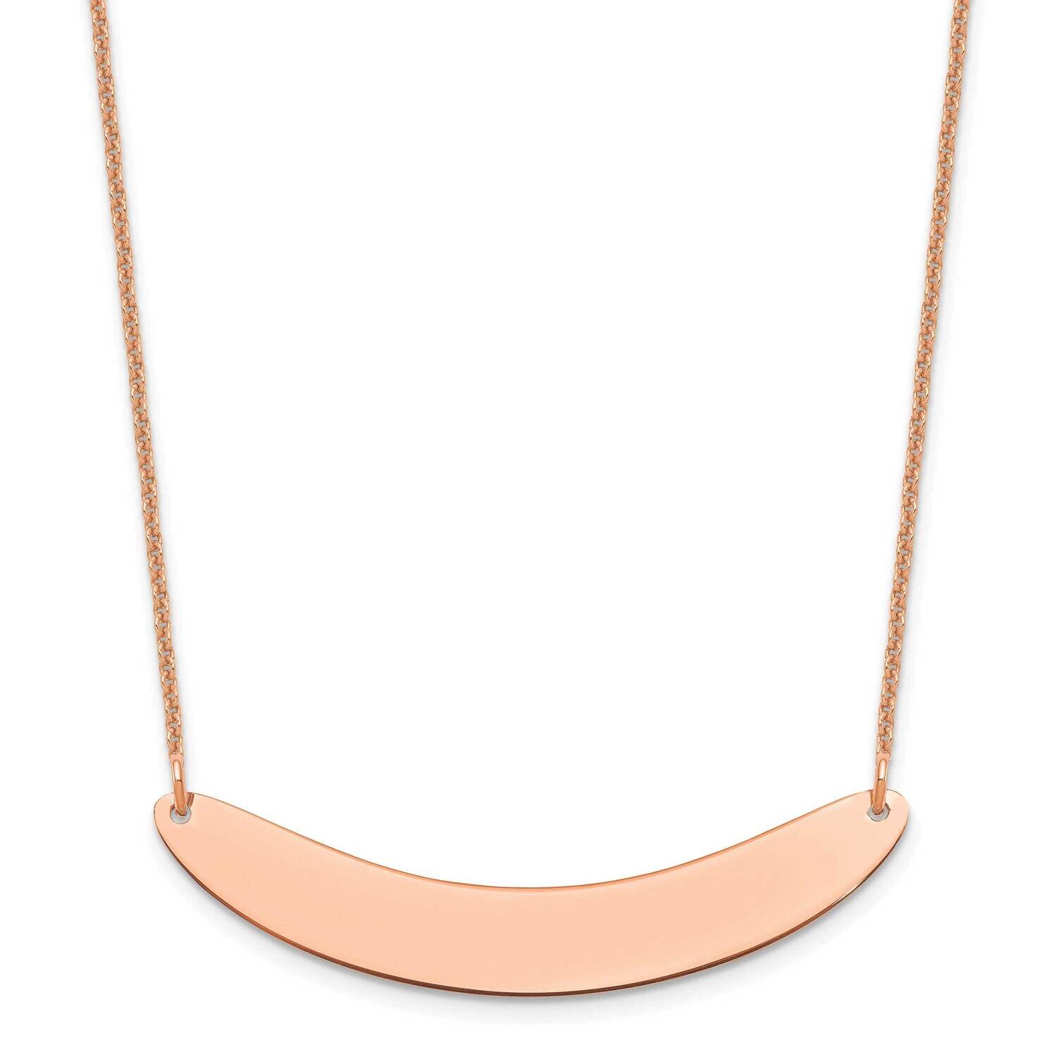 Polished Curved Blank Bar Necklace 14k Rose Gold Medium XNA1206R