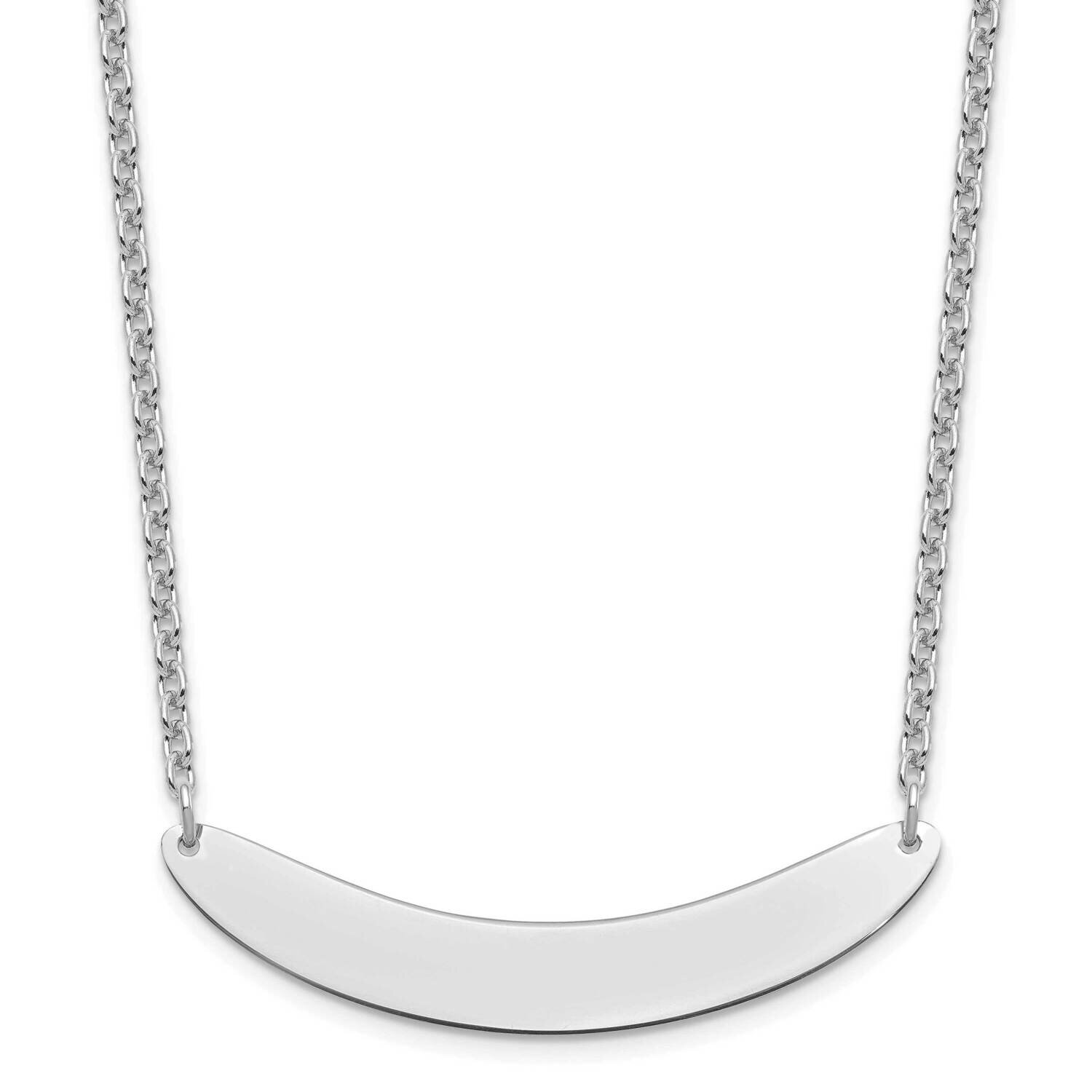 Medium Polished Curved Blank Bar Necklace Sterling Silver Rhodium-plated XNA1206SS, MPN: XNA1206SS,