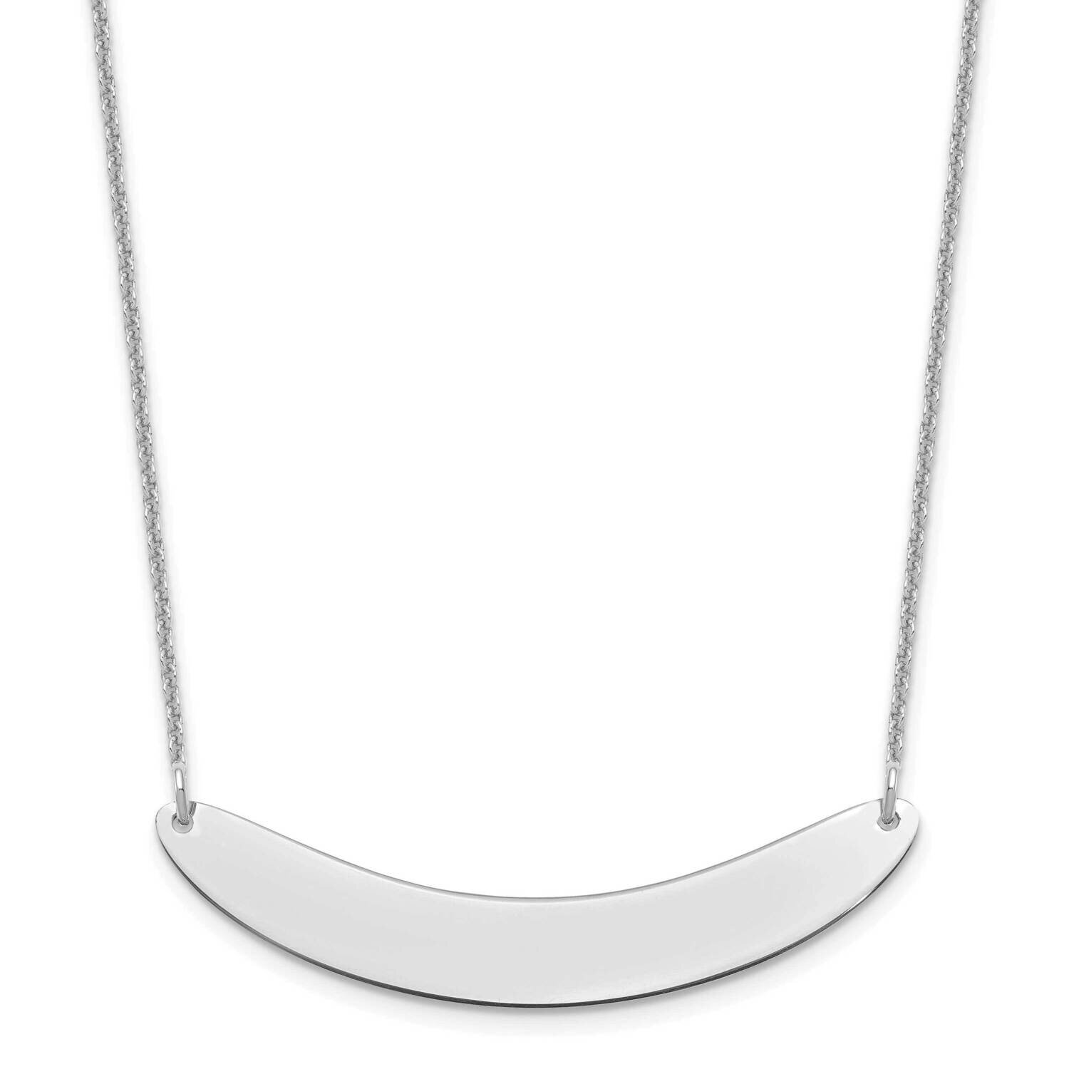 Polished Curved Blank Bar Necklace 14k White Gold Medium XNA1206W, MPN: XNA1206W,