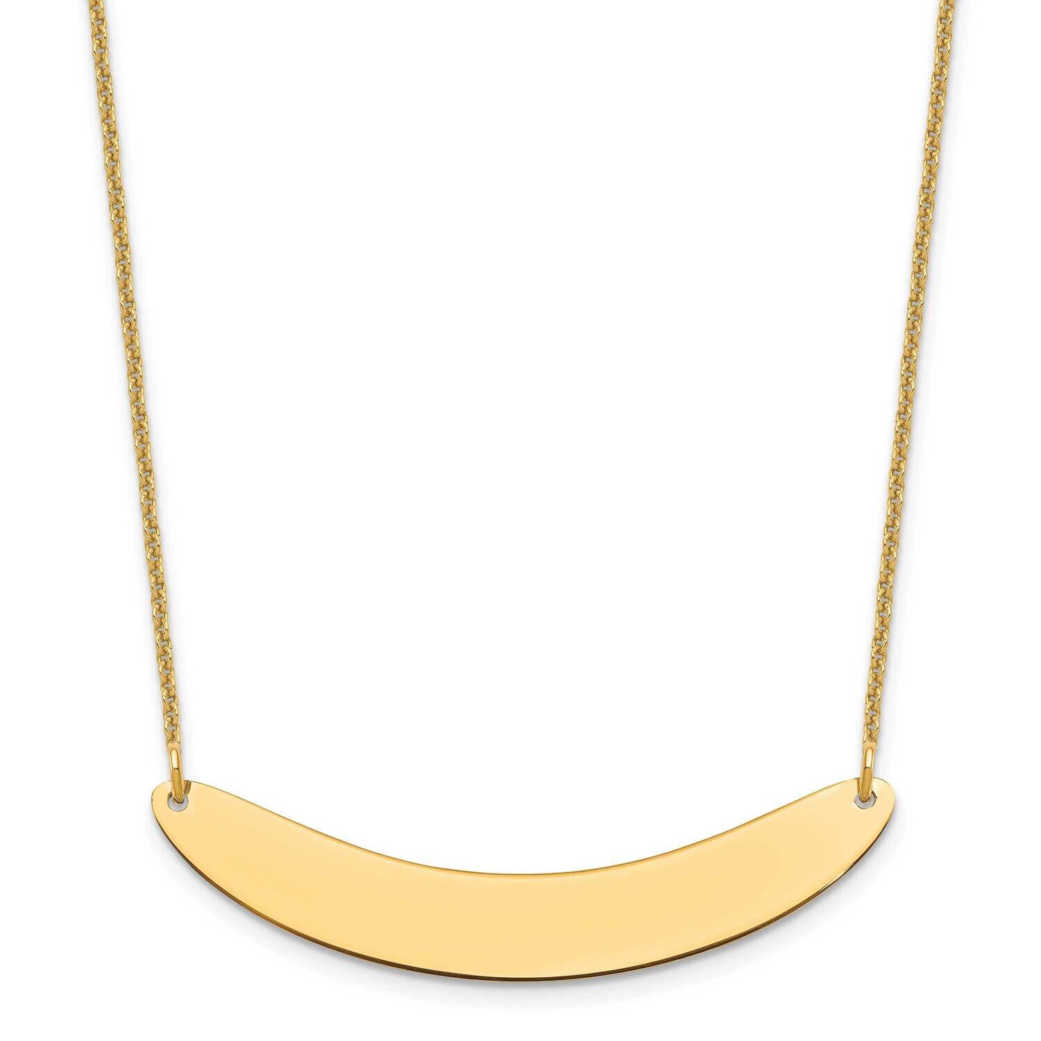 Polished Curved Blank Bar Necklace 14k Gold Medium XNA1206Y, MPN: XNA1206Y,