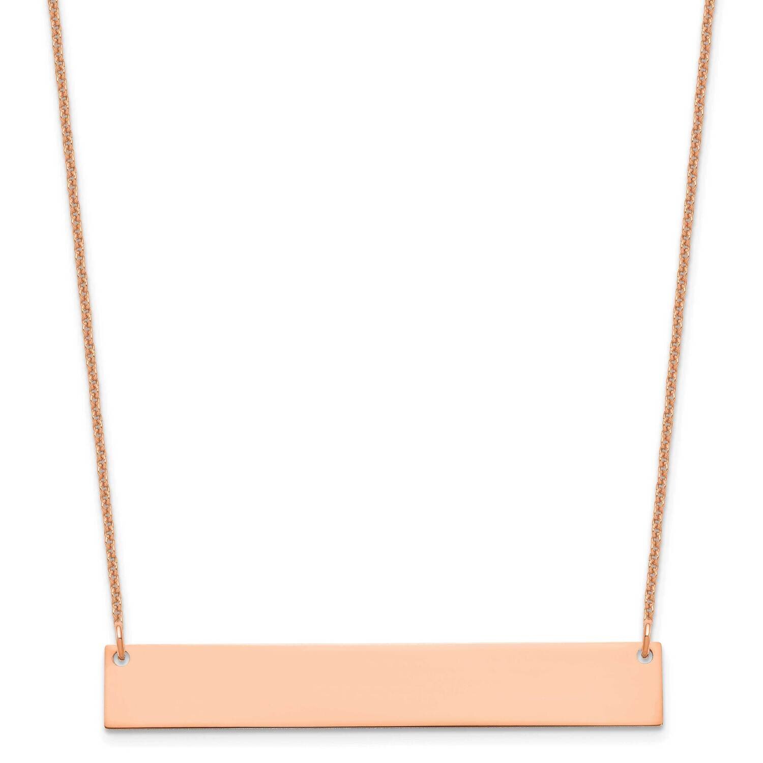 Polished Blank Bar Necklace 14k Rose Gold Large XNA1207R, MPN: XNA1207R,