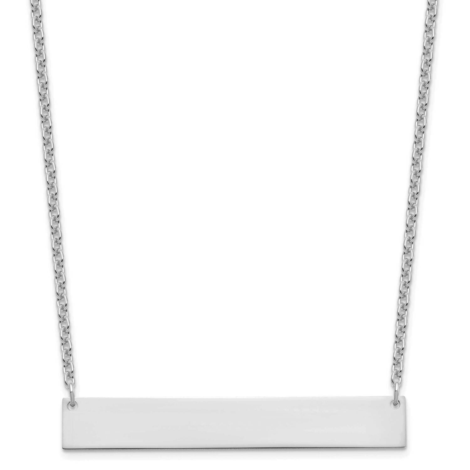 Large Polished Blank Bar Necklace Sterling Silver Rhodium-plated XNA1207SS, MPN: XNA1207SS,