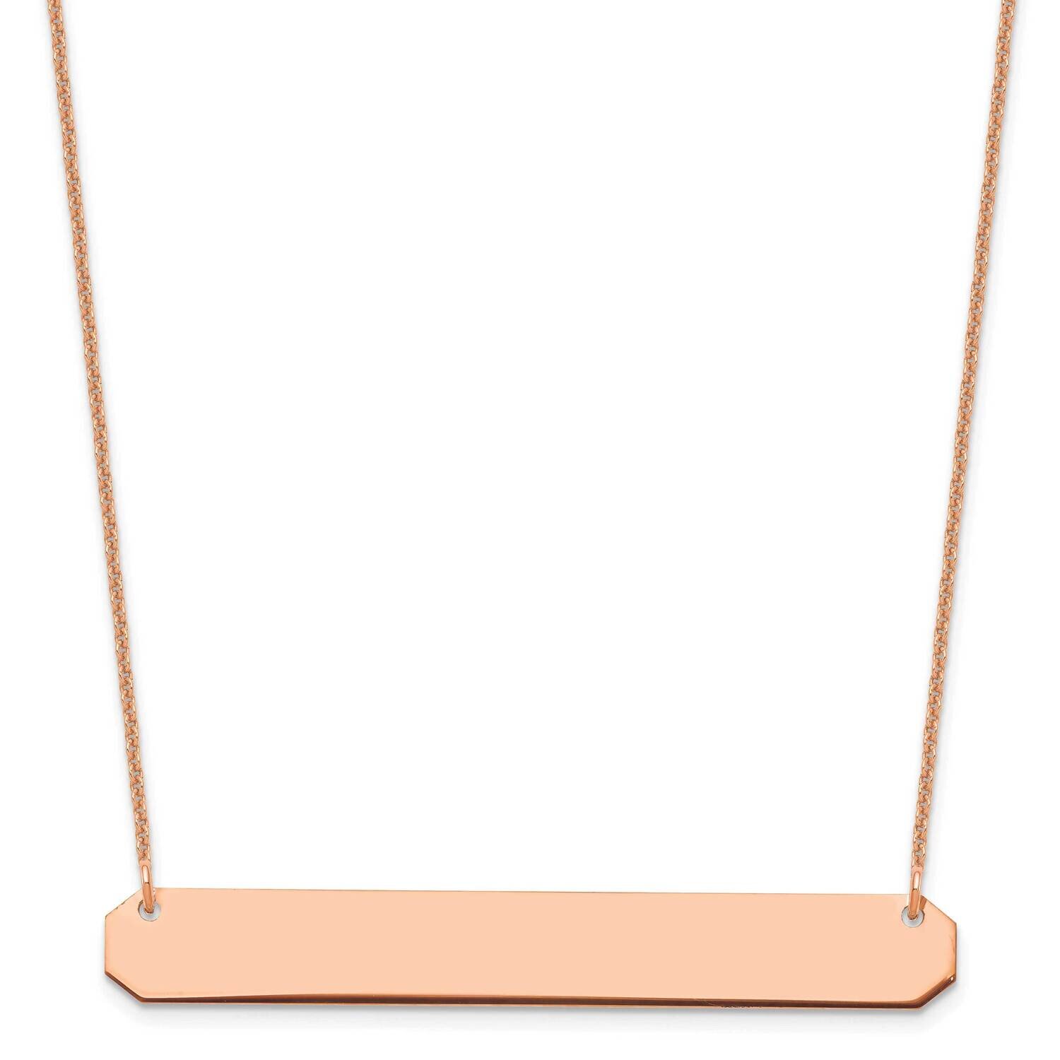 Polished Blank Bar Necklace 14k Rose Gold Large XNA1208R, MPN: XNA1208R,