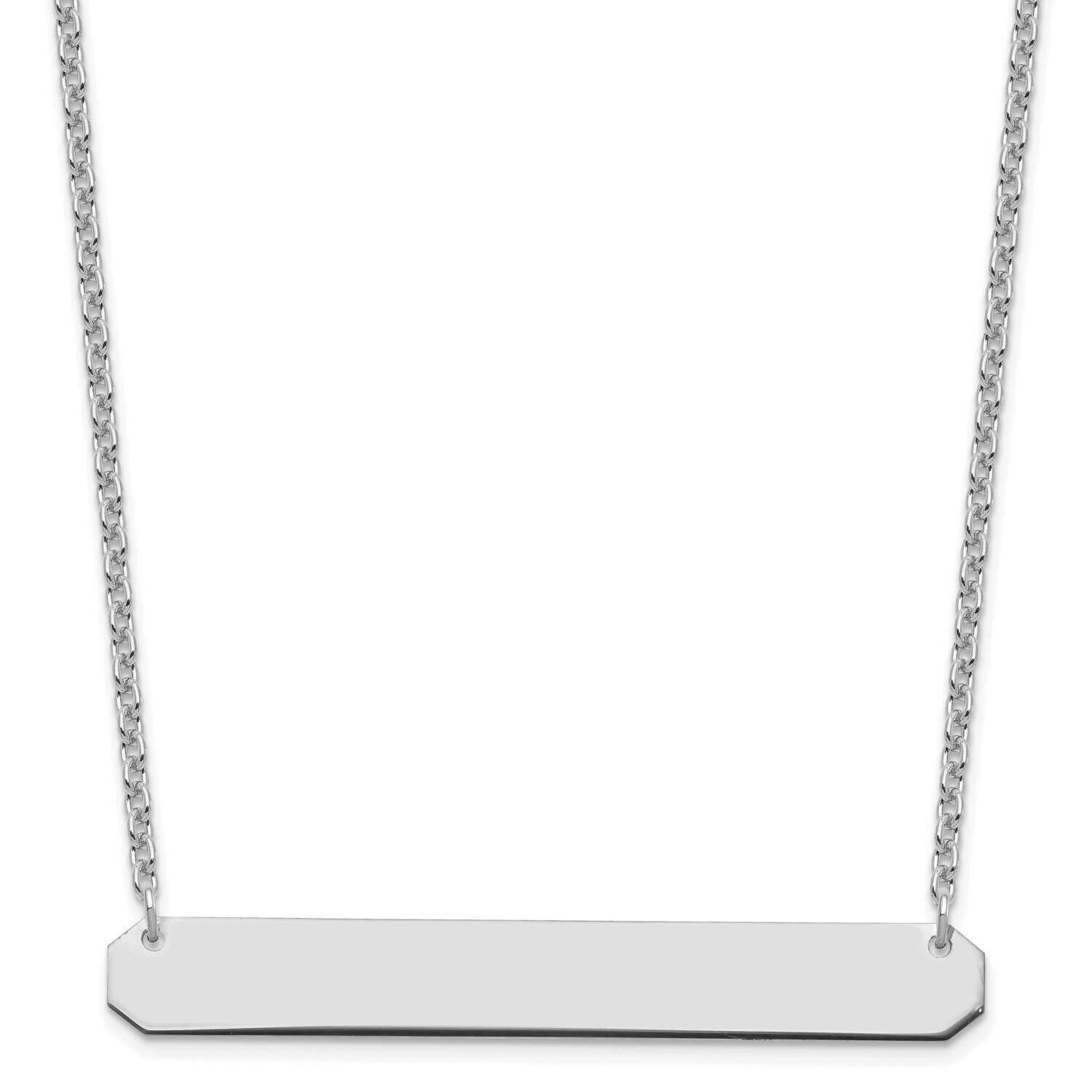 Large Polished Blank Bar Necklace Sterling Silver Rhodium-plated XNA1208SS, MPN: XNA1208SS,