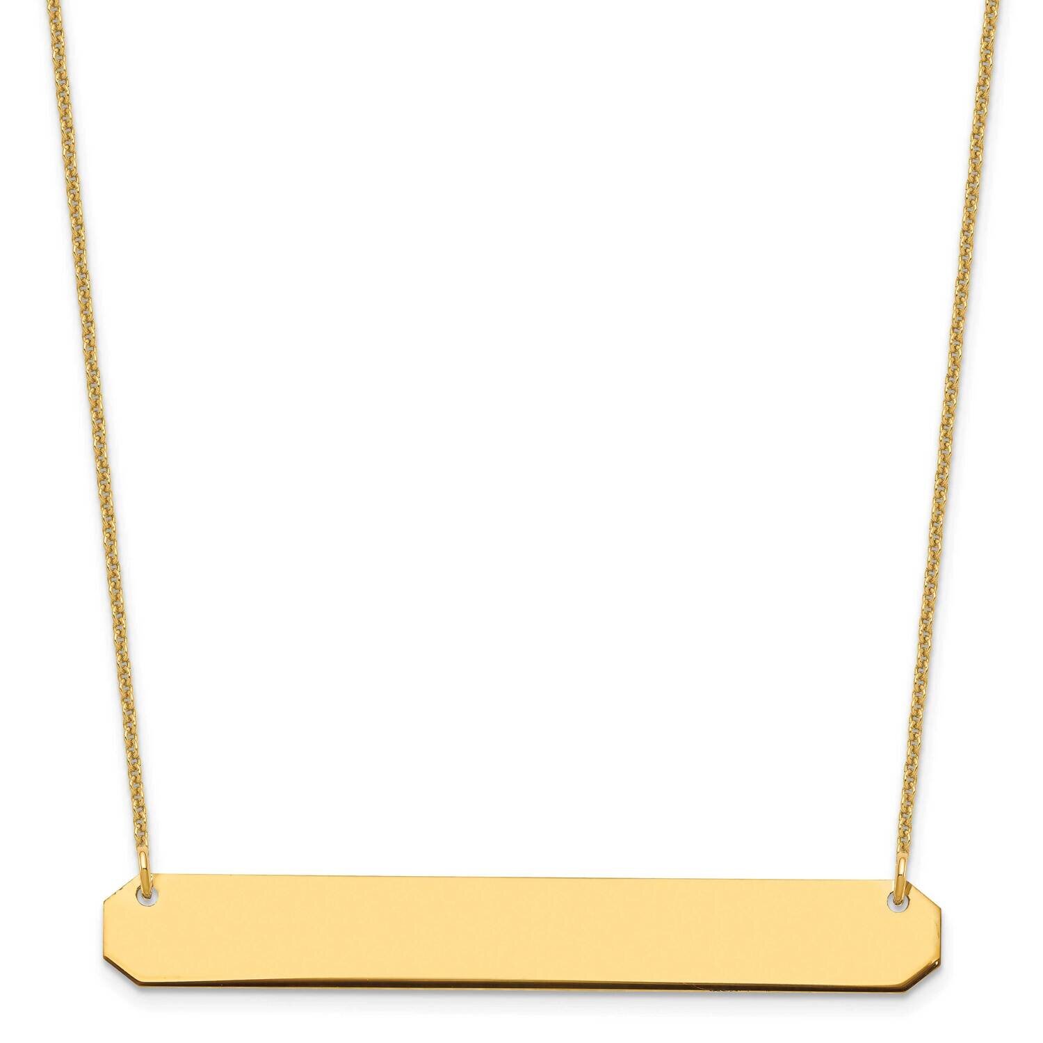 Polished Blank Bar Necklace 14k Gold Large XNA1208Y, MPN: XNA1208Y,