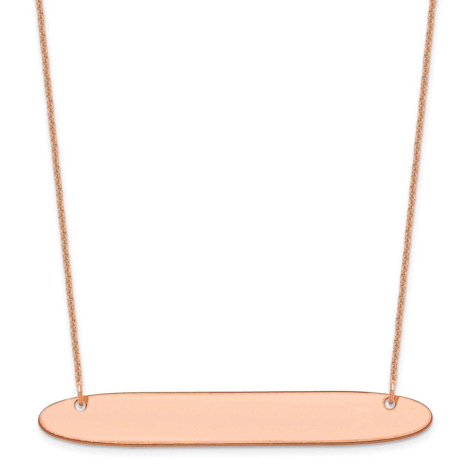 Polished Oblong Blank Bar Necklace 14k Rose Gold Large XNA1209R, MPN: XNA1209R,