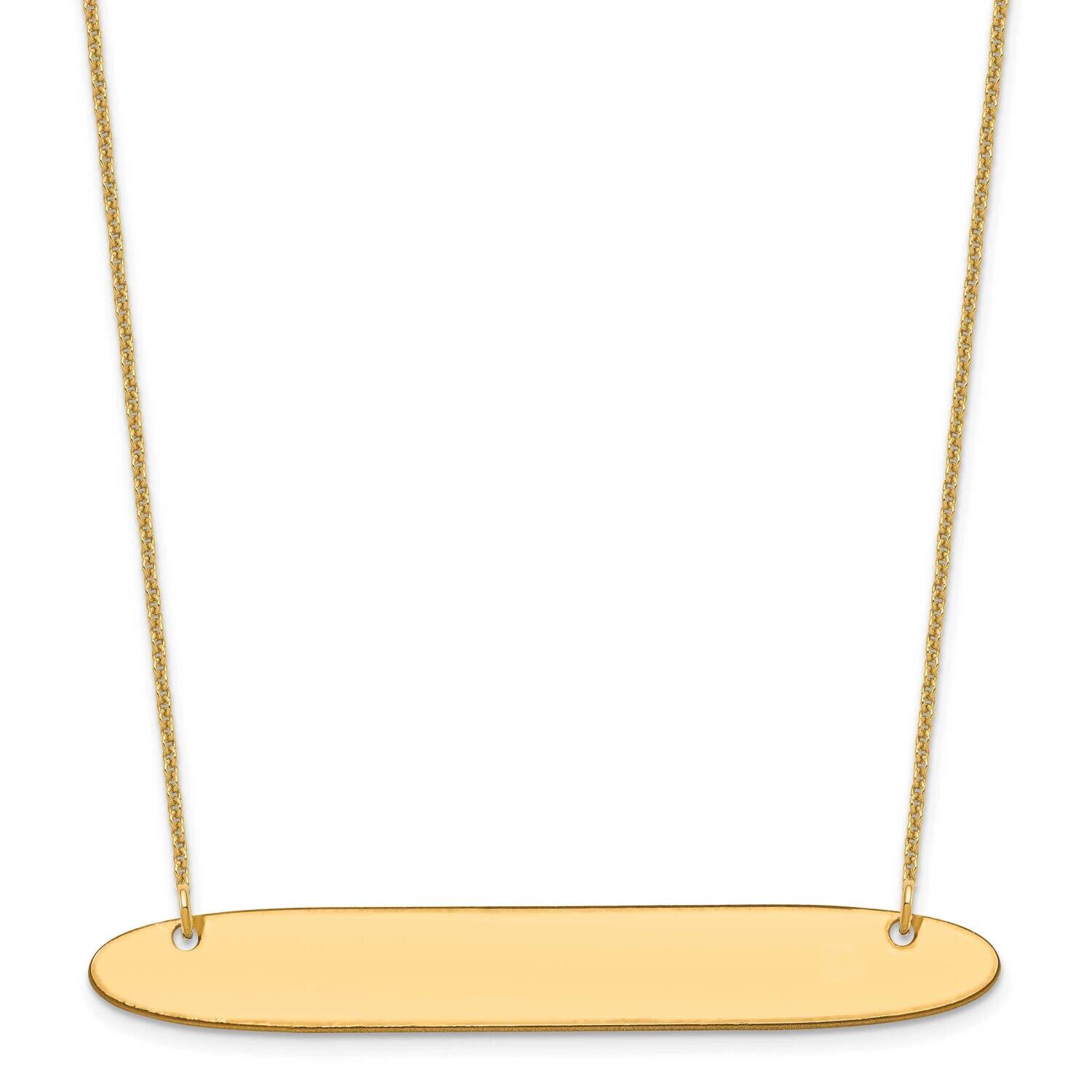 Polished Oblong Blank Bar Necklace 14k Gold Large XNA1209Y, MPN: XNA1209Y,