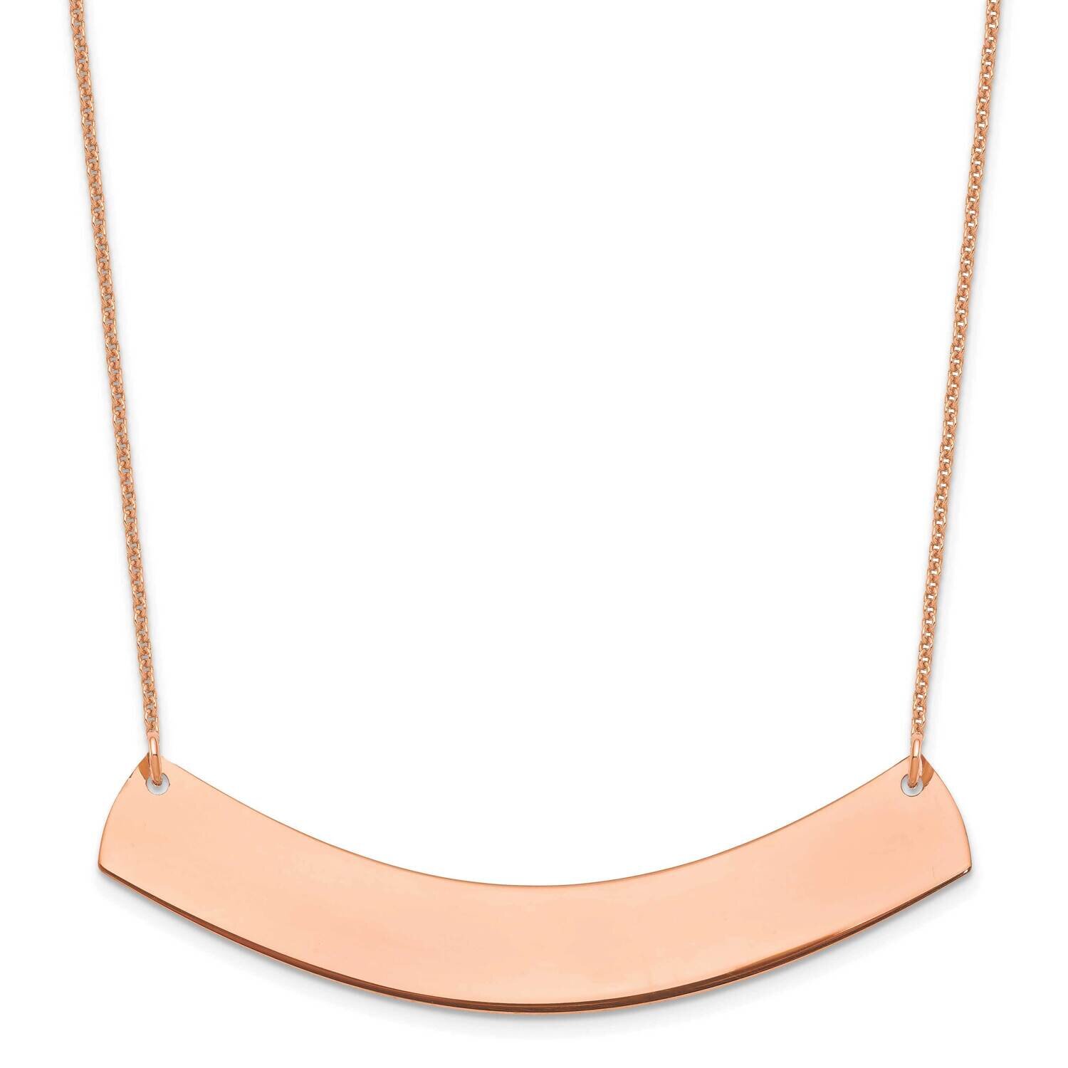 Polished Curved Blank Bar Necklace 14k Rose Gold Large XNA1210R, MPN: XNA1210R,