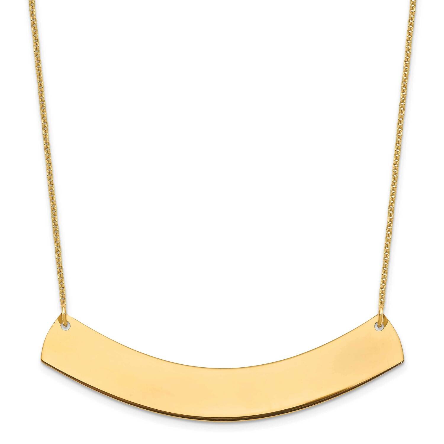 Polished Curved Blank Bar Necklace 14k Gold Large XNA1210Y, MPN: XNA1210Y,