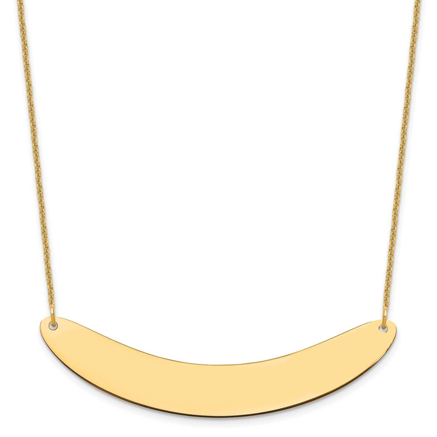 Polished Curved Blank Bar Necklace 14k Gold Large XNA1211Y, MPN: XNA1211Y,
