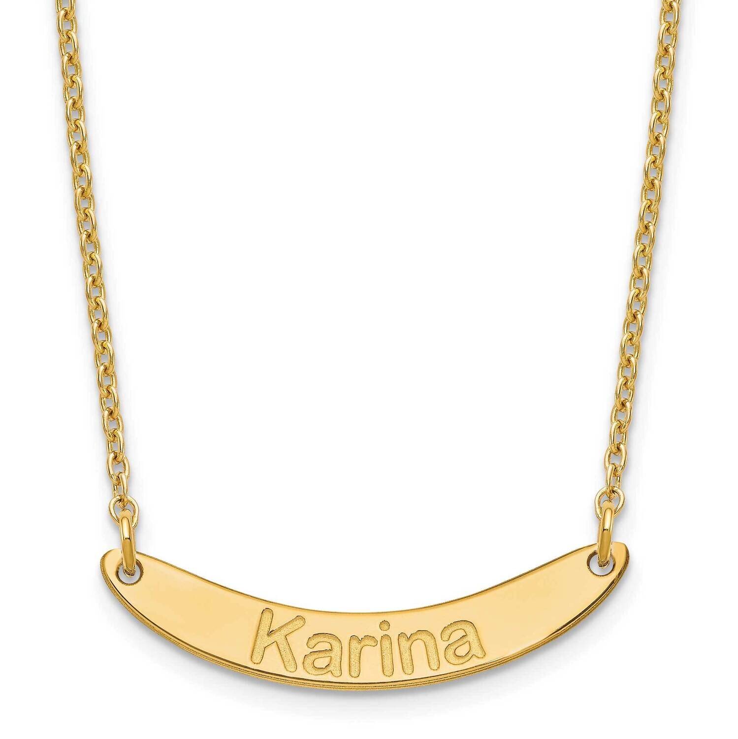 Small Polished Curved Arial Rounded Bar Necklace Gold-plated Sterling Silver XNA1218GP, MPN: XNA121…