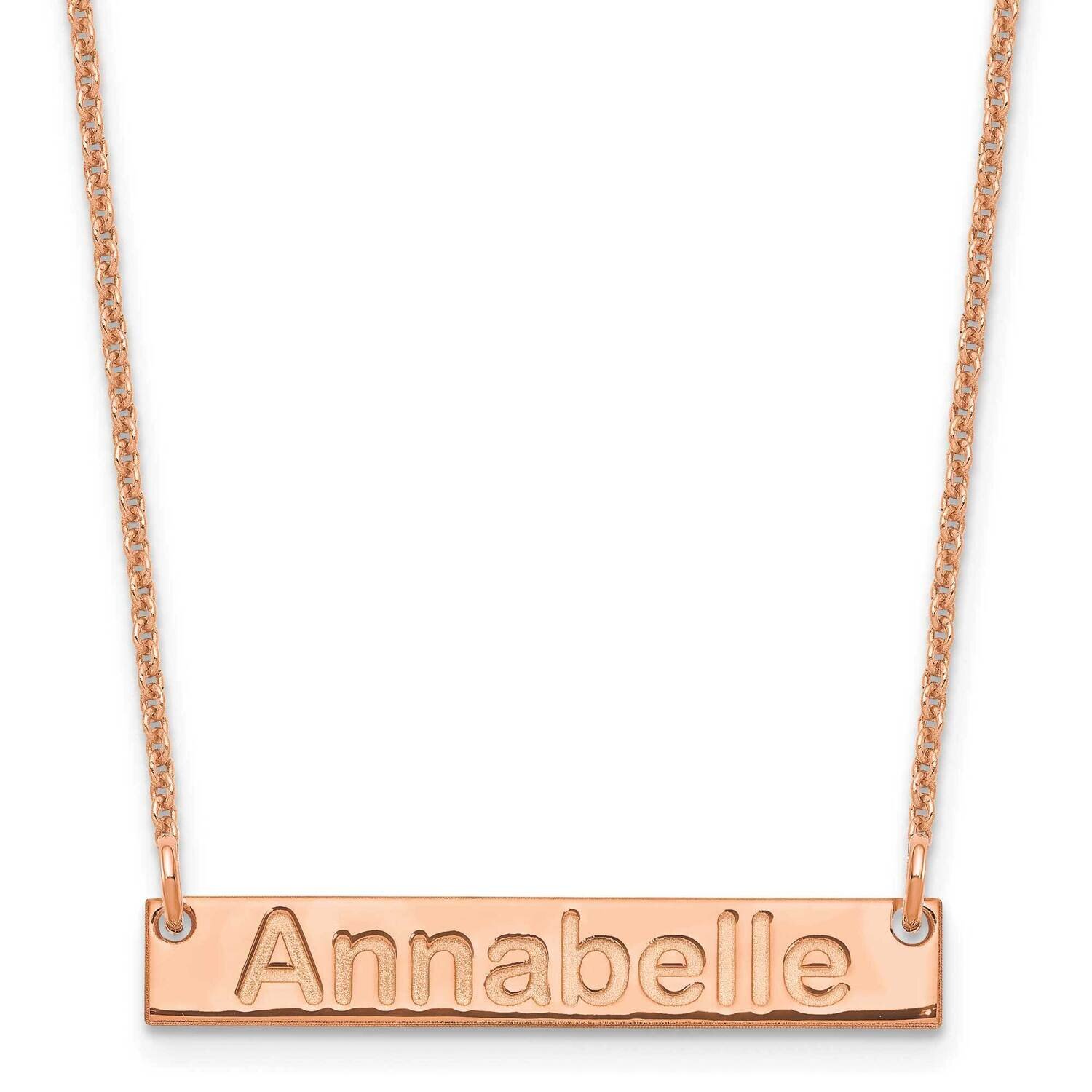 Polished Arial Rounded Bar Necklace 14k Rose Gold Small XNA1231R, MPN: XNA1231R,