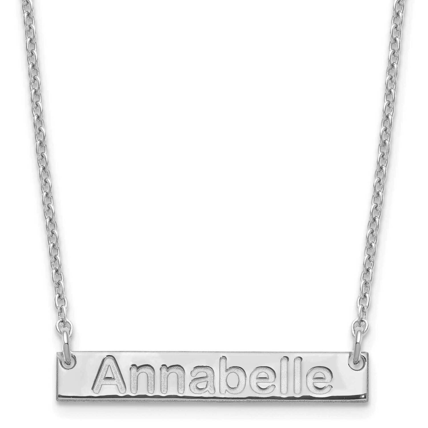 Small Polished Arial Rounded Bar Necklace Sterling Silver Rhodium-plated XNA1231SS, MPN: XNA1231SS,