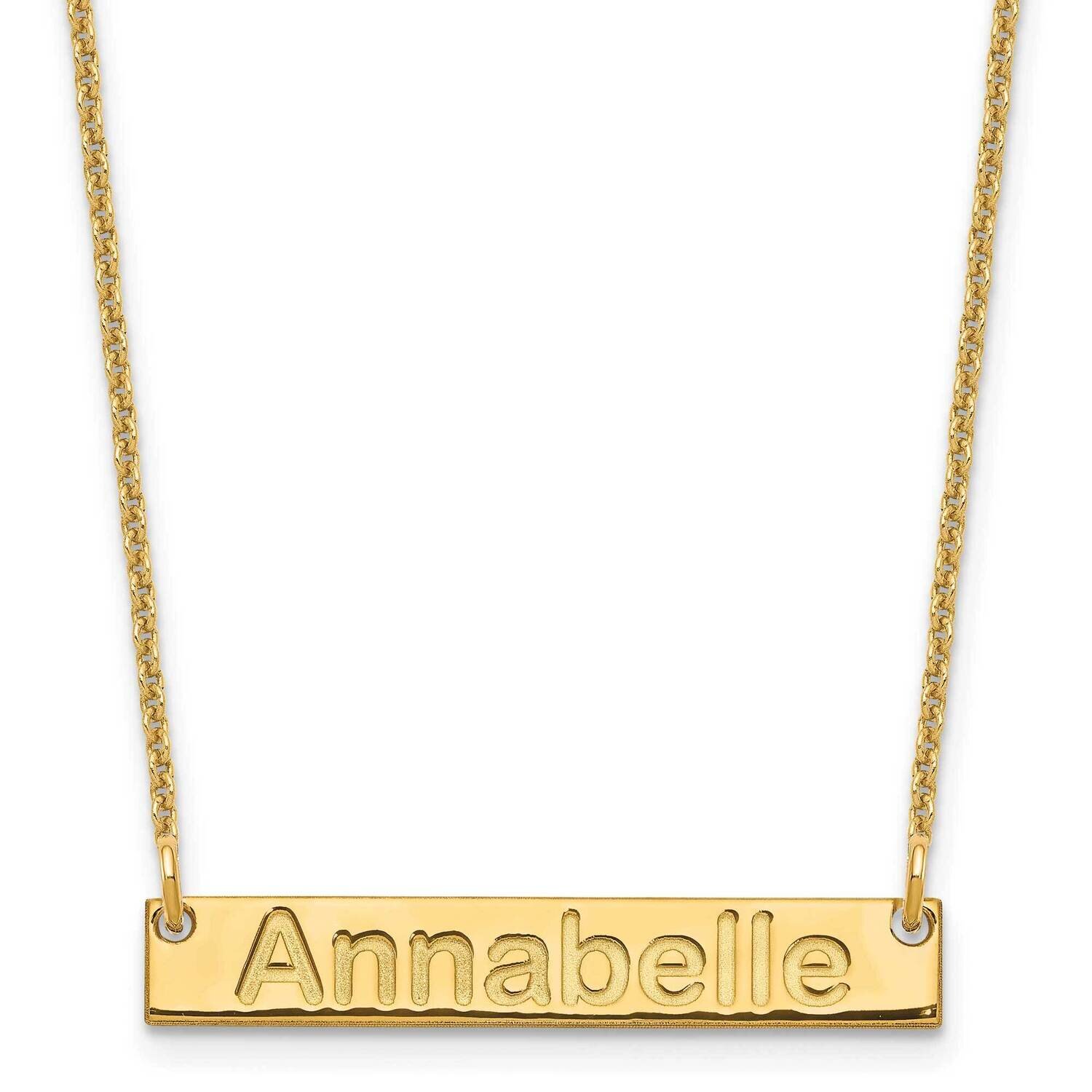 Polished Arial Rounded Bar Necklace 14k Gold Small XNA1231Y, MPN: XNA1231Y,