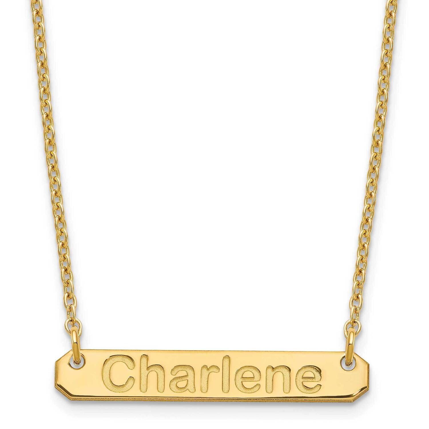 Small Polished Arial Rounded Bar Necklace Gold-plated Sterling Silver XNA1232GP, MPN: XNA1232GP,