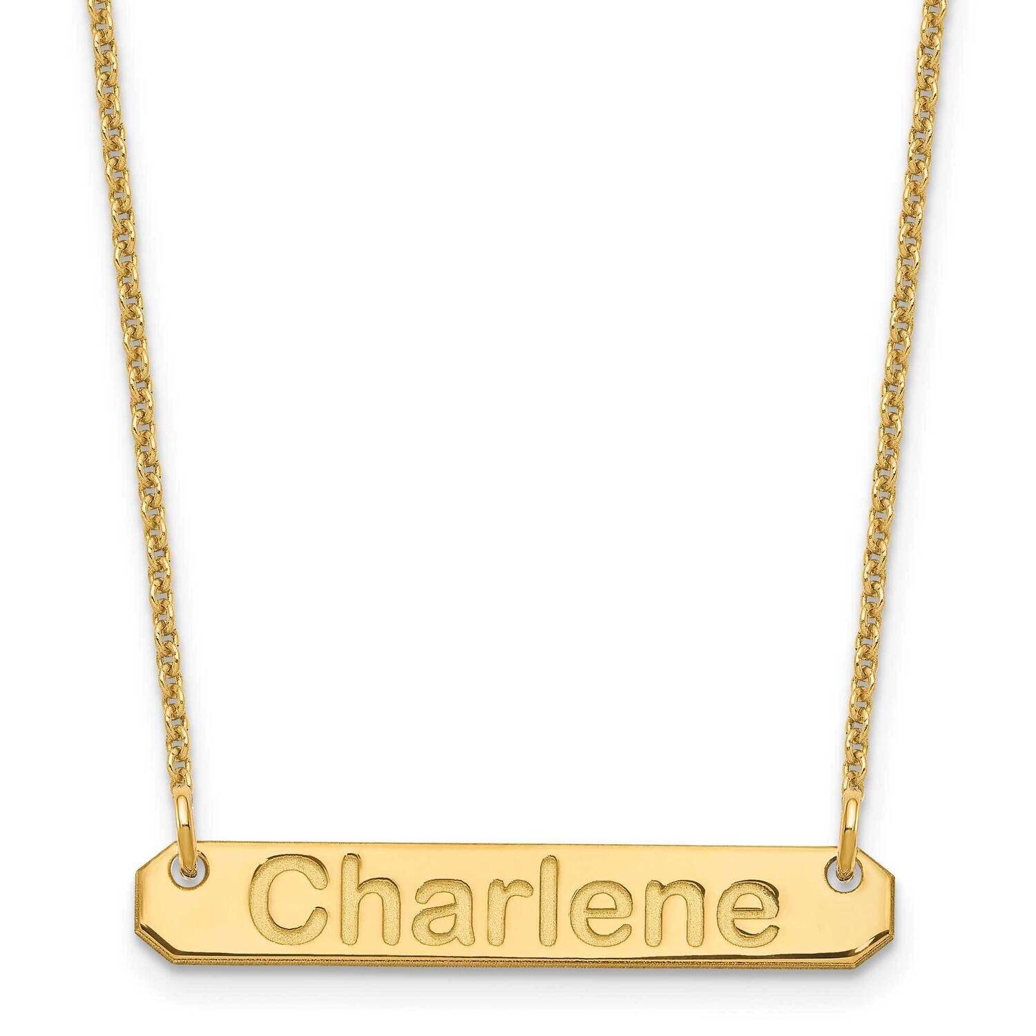 Polished Arial Rounded Bar Necklace 14k Gold Small XNA1232Y, MPN: XNA1232Y,