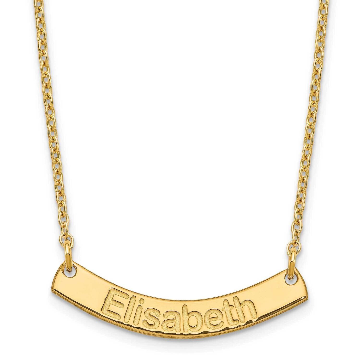 Small Polished Curved Arial Rounded Bar Necklace Gold-plated Sterling Silver XNA1234GP, MPN: XNA123…
