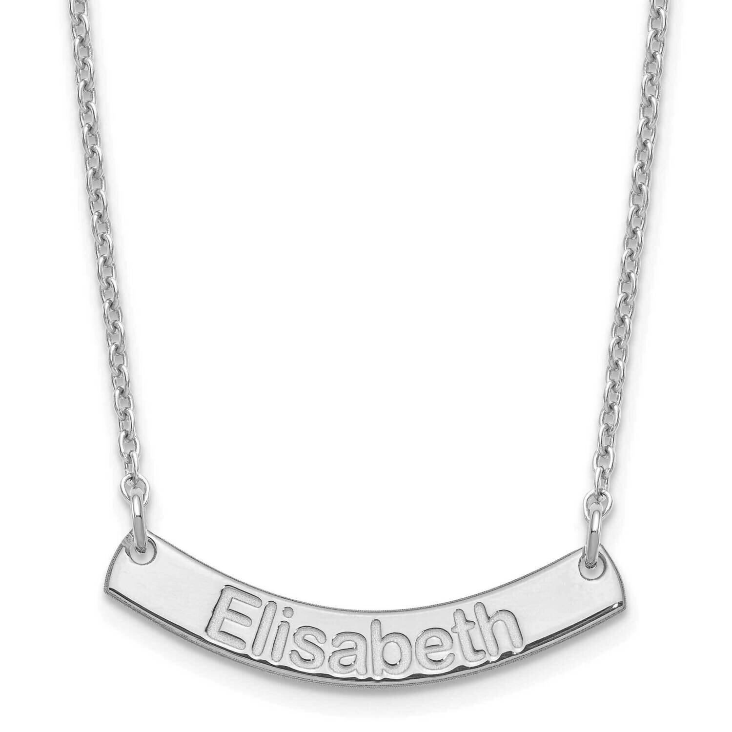 Small Polished Curved Arial Rounded Bar Necklace Sterling Silver Rhodium-plated XNA1234SS, MPN: XNA…