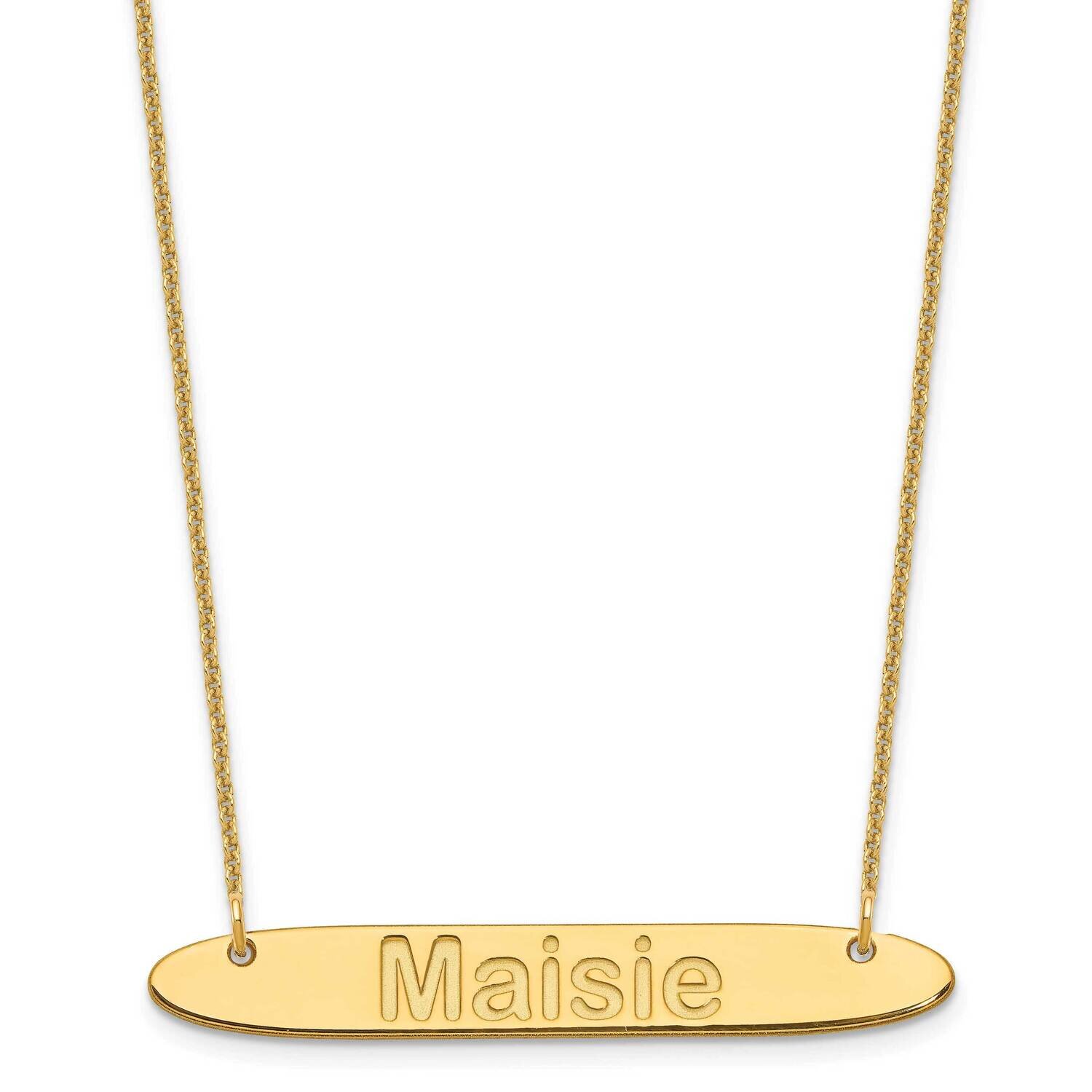 Polished Oblong Arial Rounded Bar Necklace 14k Gold Medium XNA1238Y, MPN: XNA1238Y,
