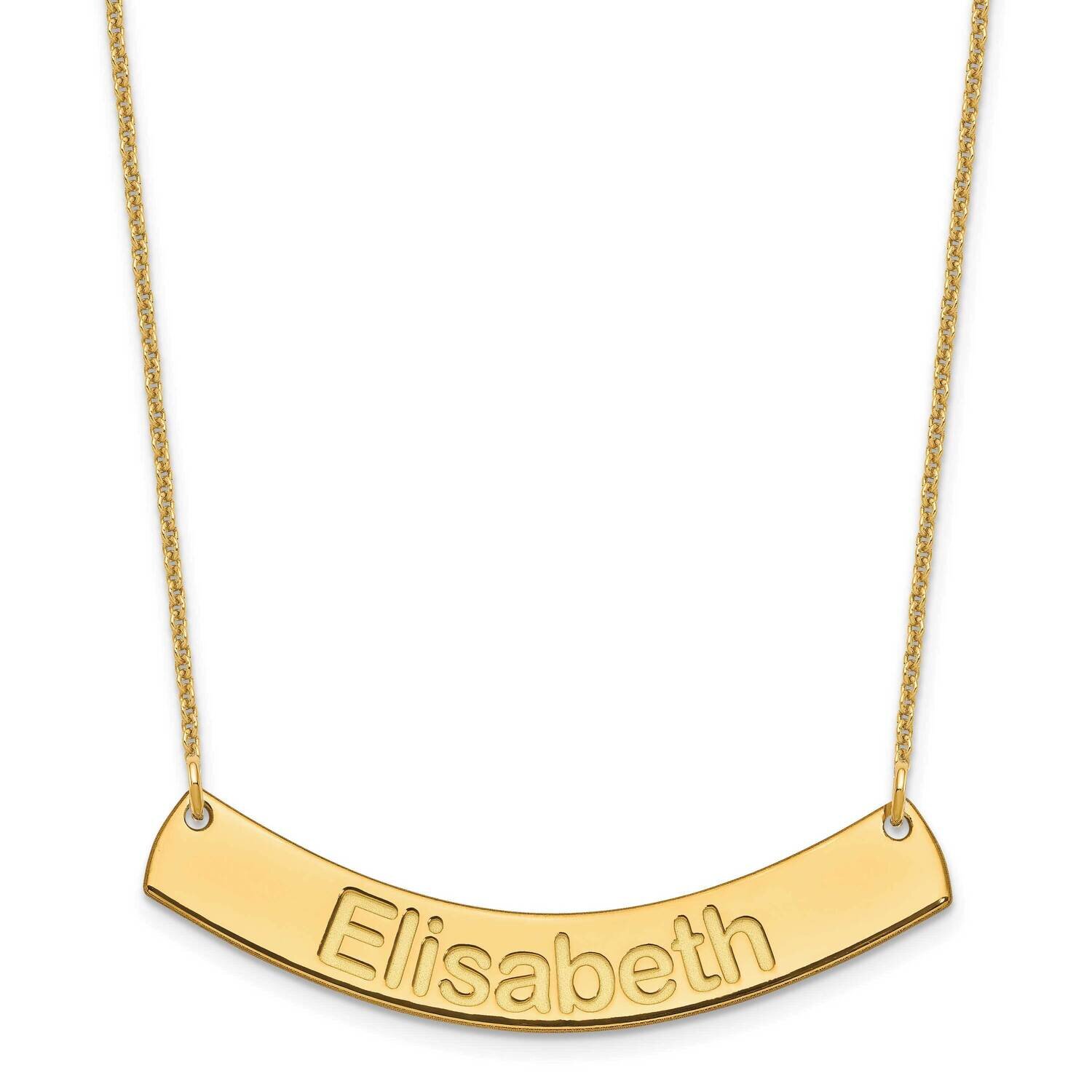 Polished Curved Arial Rounded Bar Necklace 14k Gold Medium XNA1239Y, MPN: XNA1239Y,