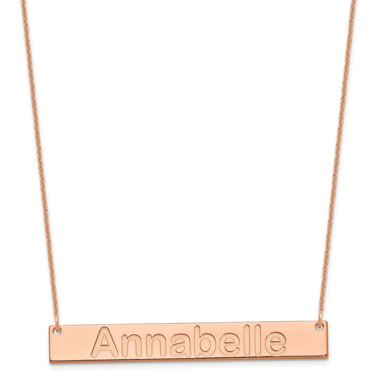 Polished Arial Rounded Bar Necklace 14k Rose Gold Large XNA1241R, MPN: XNA1241R,