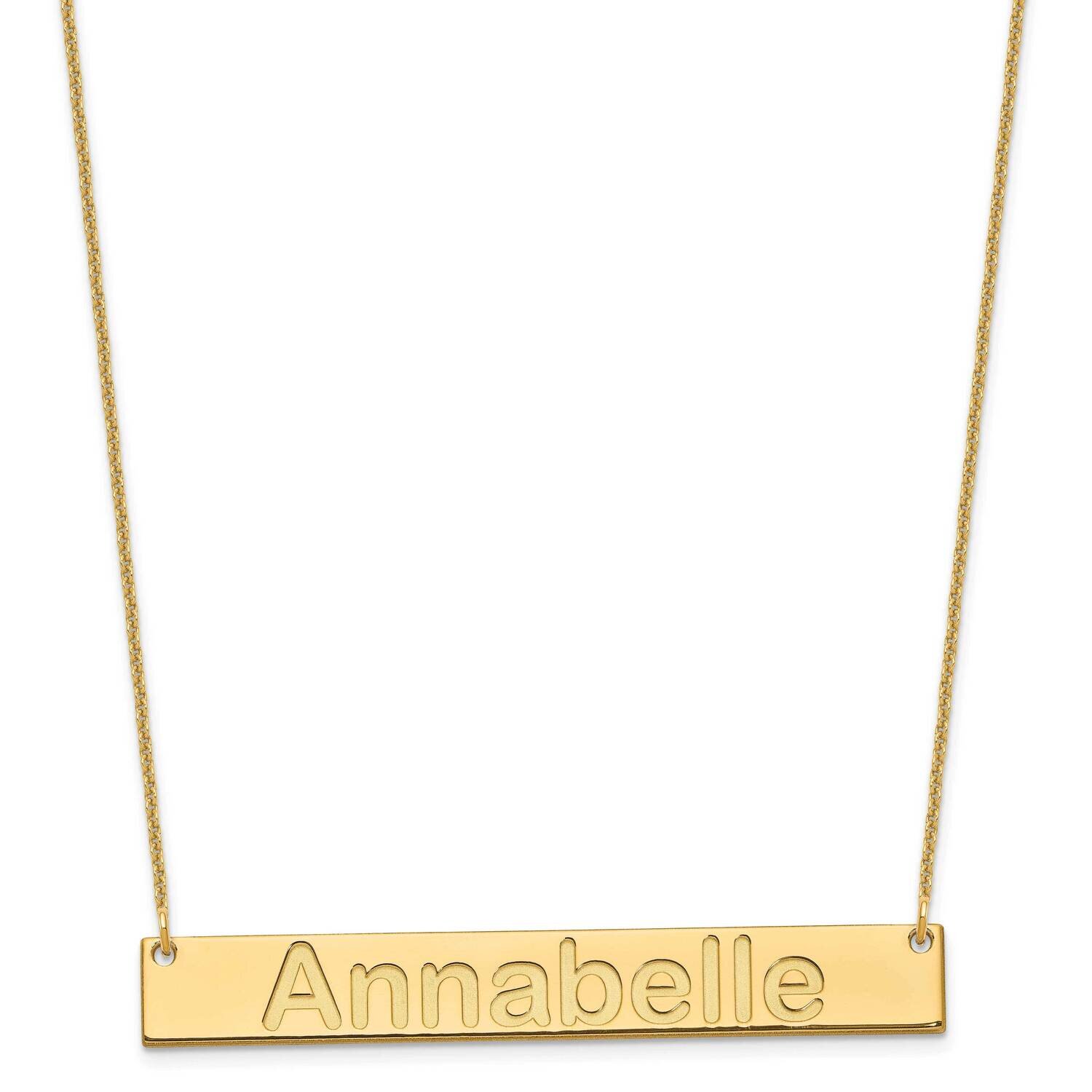 Large Polished Arial Rounded Bar Necklace 14k Gold XNA1241Y, MPN: XNA1241Y,