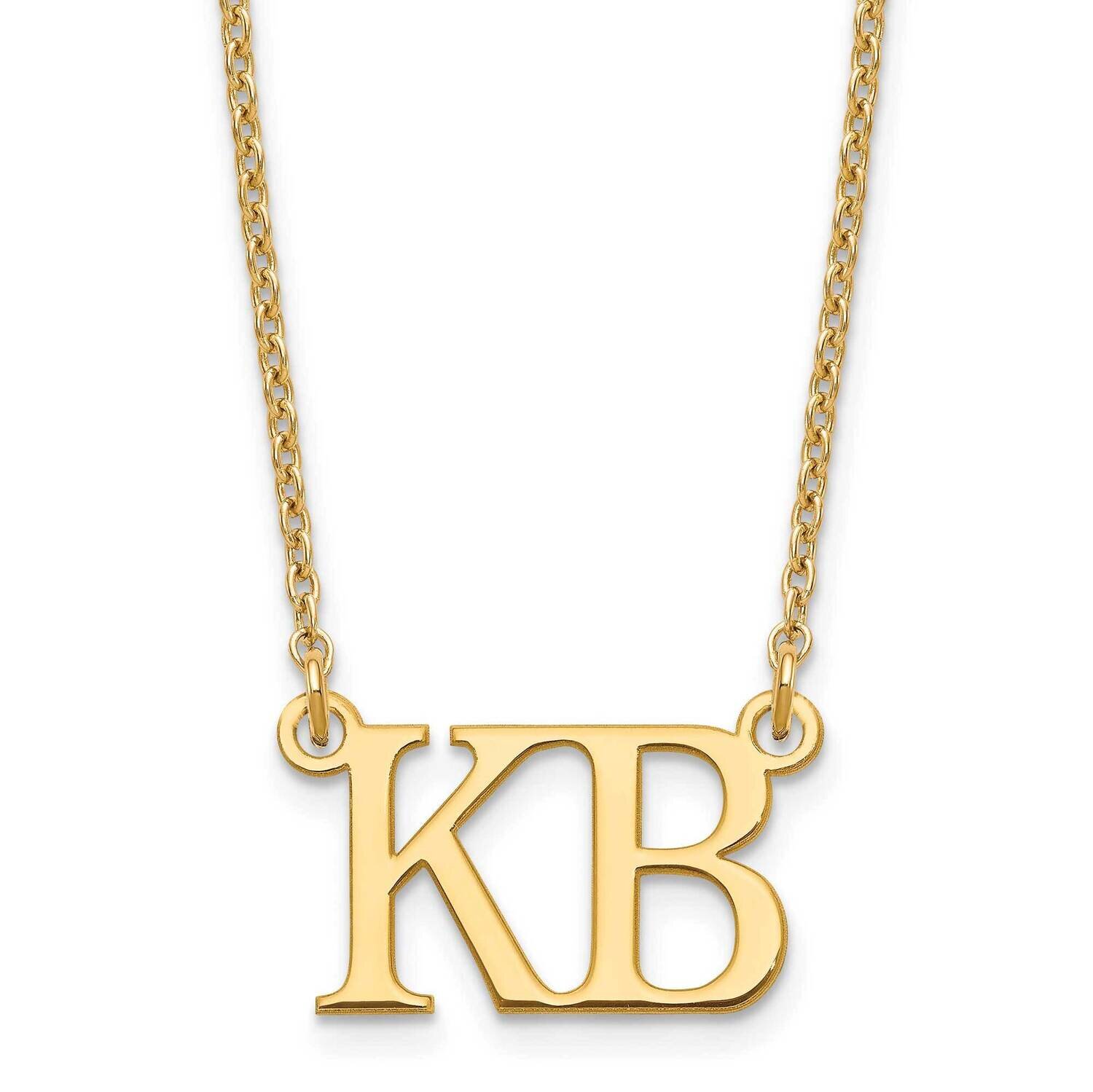 Large 2 Initial Necklace Sterling Silver Gold-plated XNA1248GP, MPN: XNA1248GP,