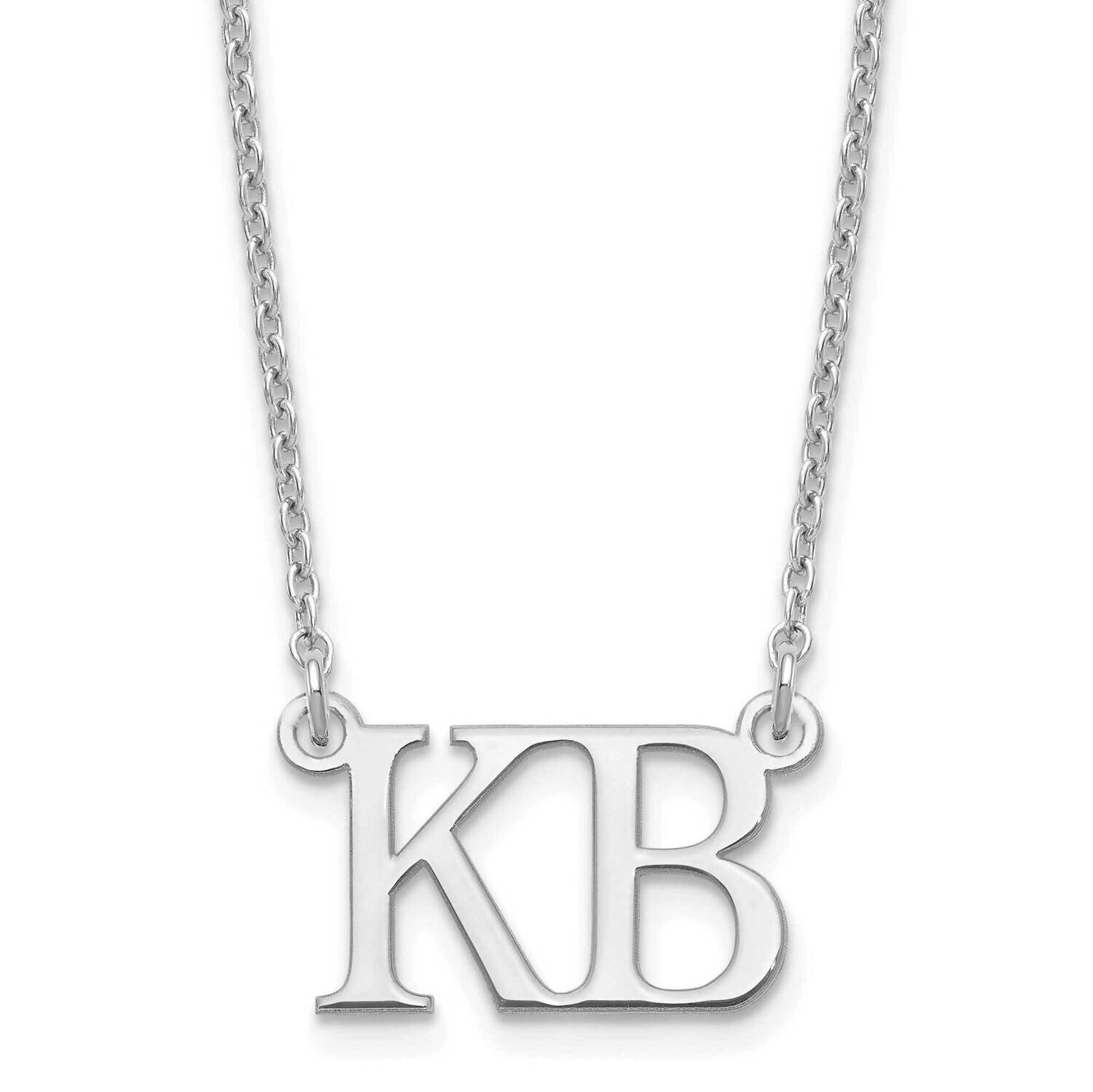 Large 2 Initial Necklace Sterling Silver Rhodium-plated XNA1248SS, MPN: XNA1248SS,