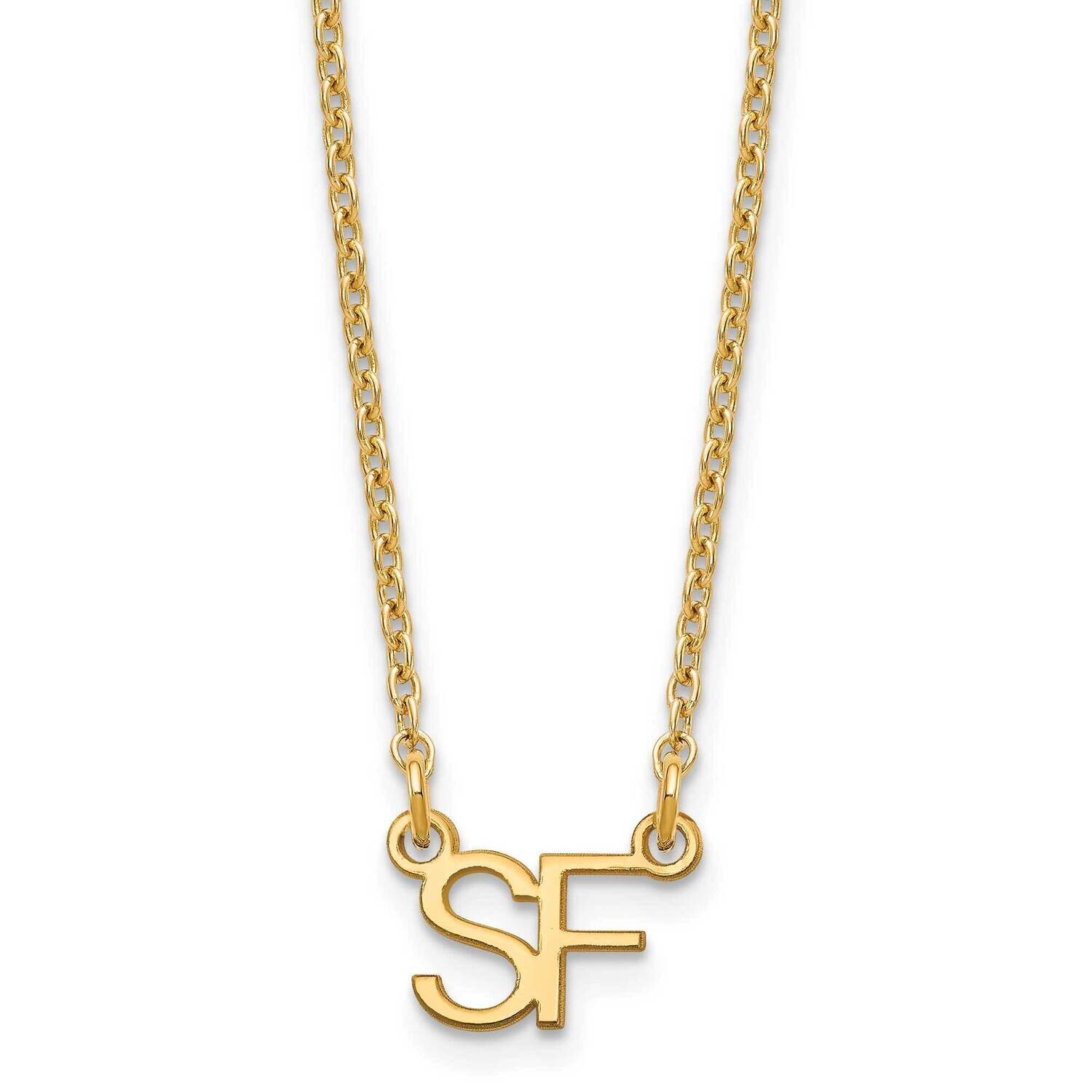 Small 2 Initial Necklace Sterling Silver Gold-plated XNA1250GP, MPN: XNA1250GP,
