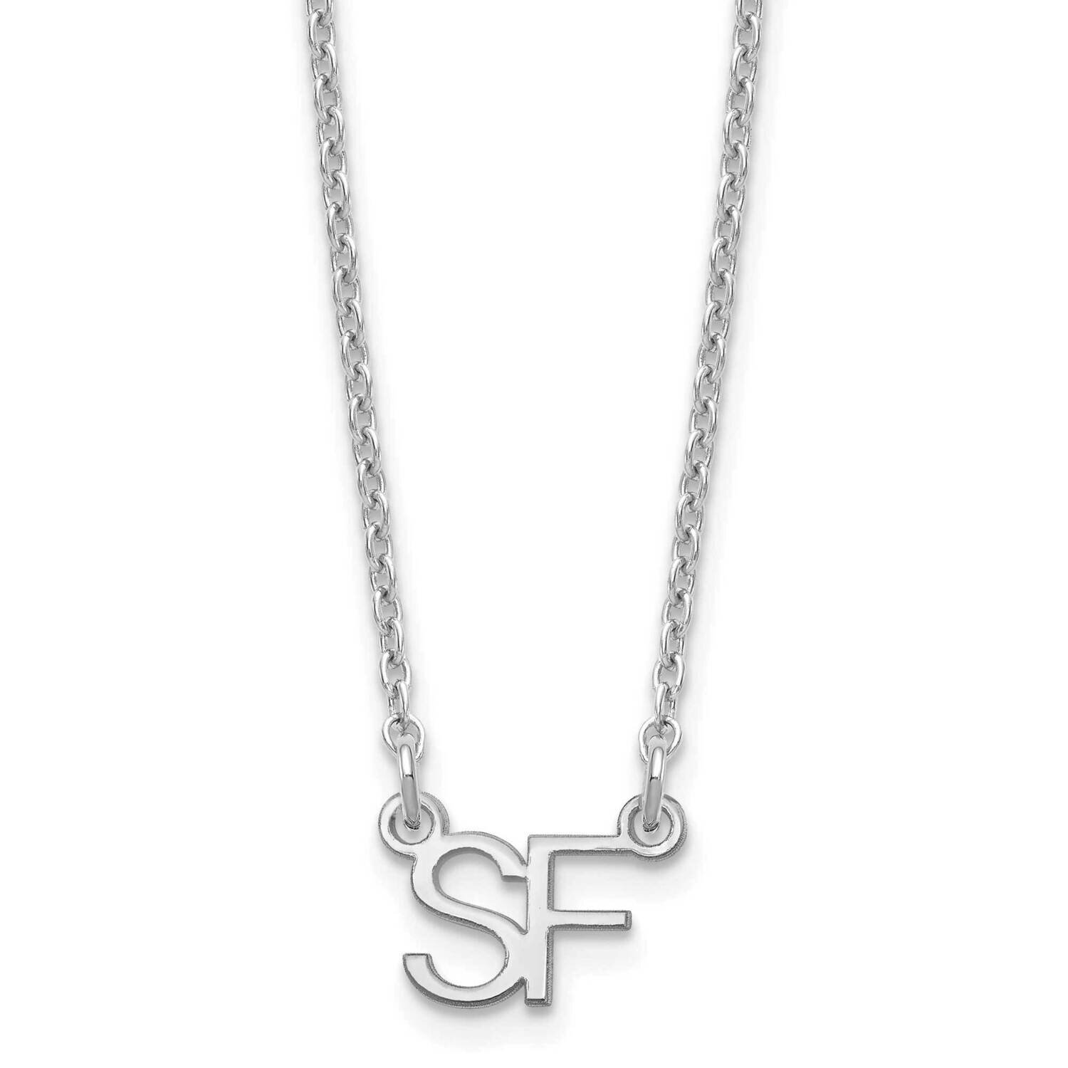 Small 2 Initial Necklace Sterling Silver Rhodium-plated XNA1250SS, MPN: XNA1250SS,