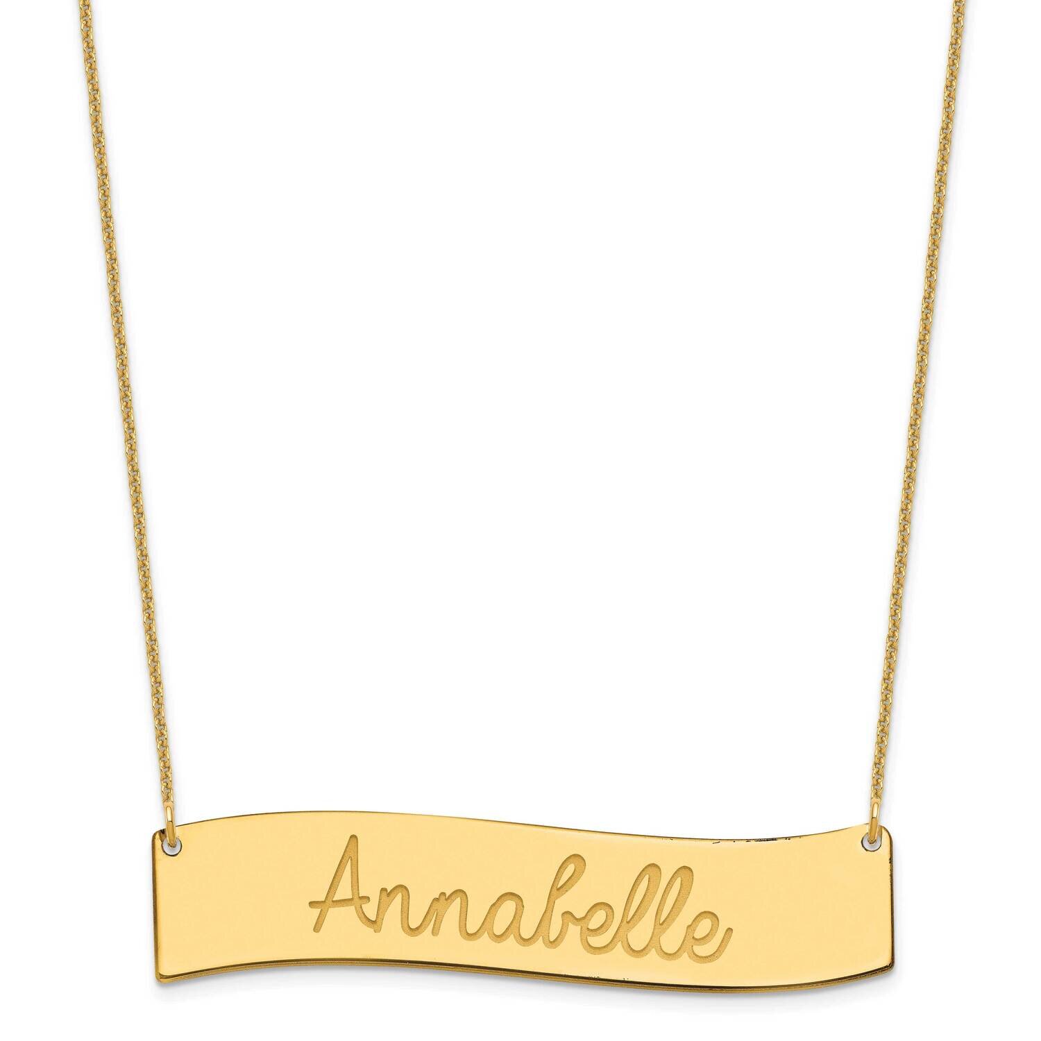 Polished Curved Bar Necklace 14k Gold Large XNA1253Y, MPN: XNA1253Y,