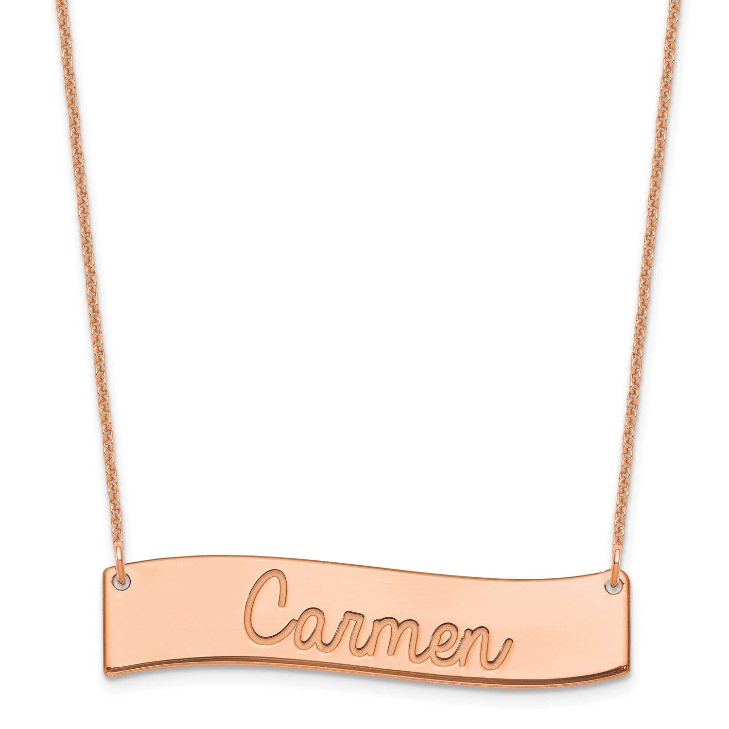 Polished Curved Bar Necklace 14k Rose Gold Medium XNA1254R, MPN: XNA1254R,